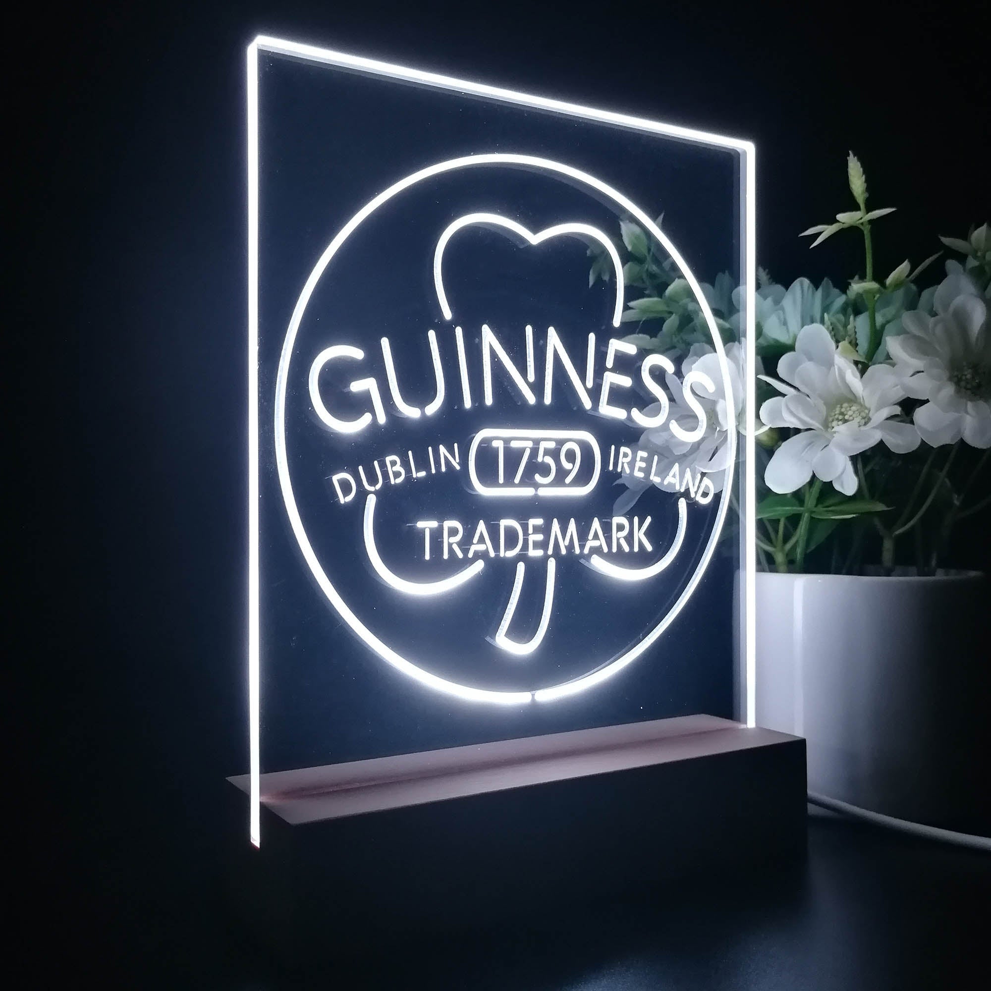Guinness Shamrock Dublin Ireland 1759 3D Illusion Night Light Desk Lamp