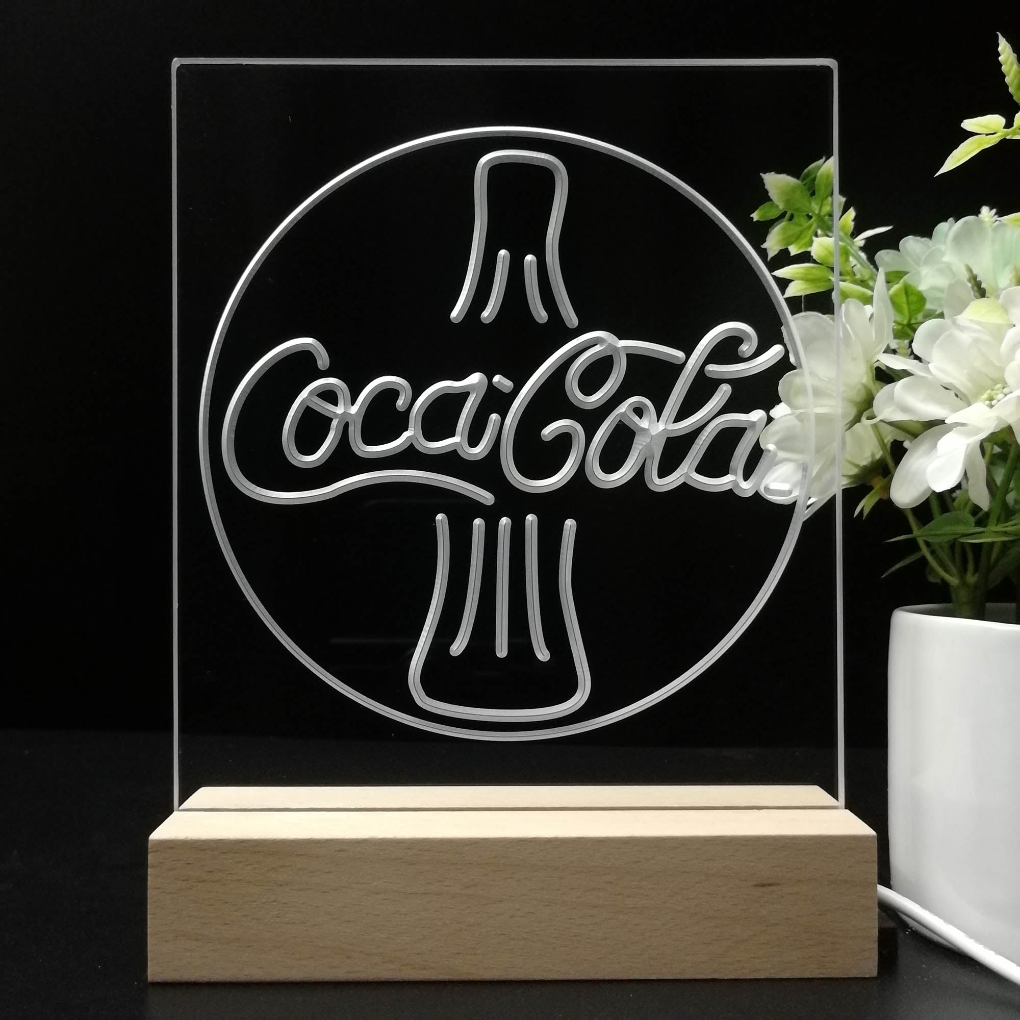 Coca Cola Cokes Bottle Bar Decoration Gifts 3D Illusion Night Light Desk Lamp
