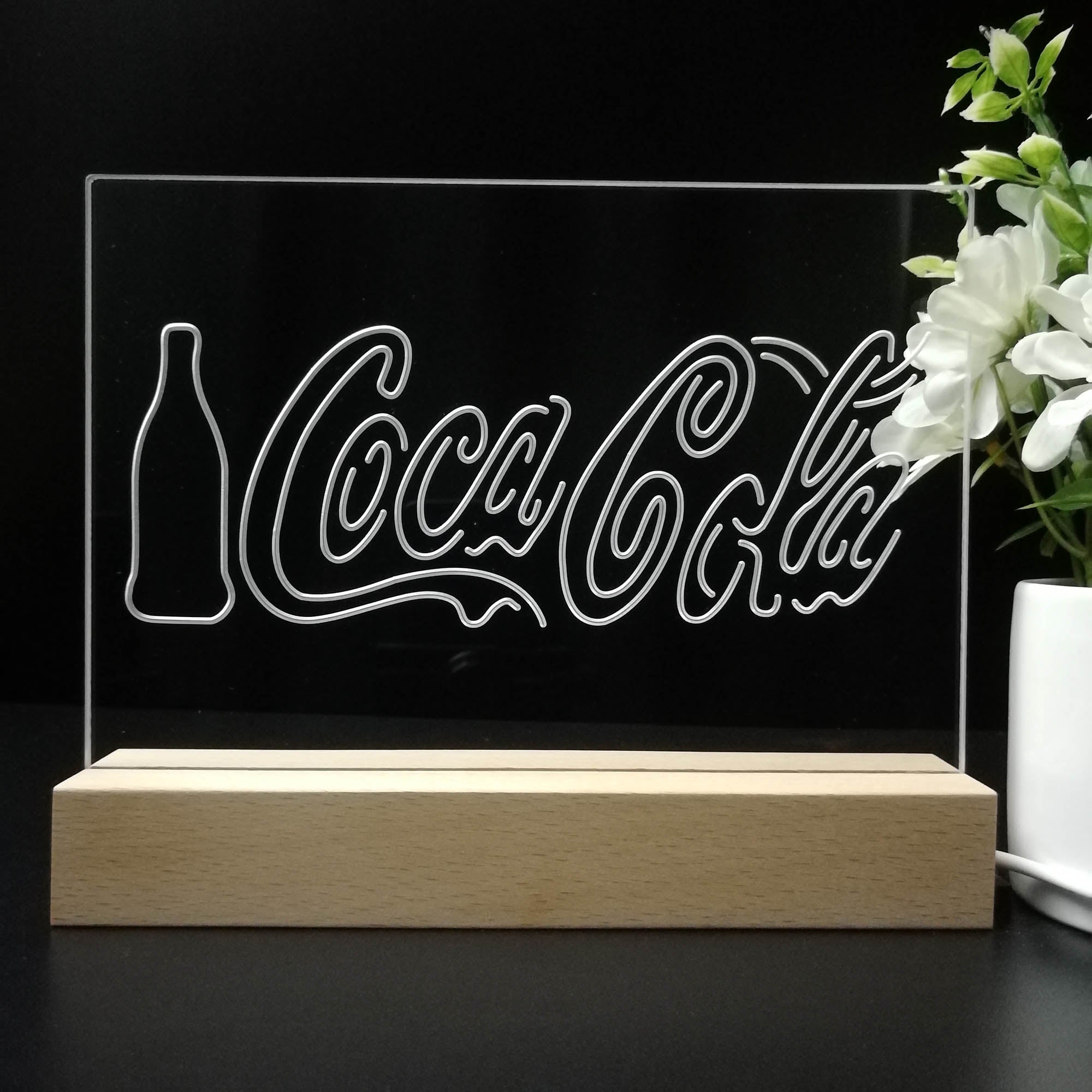 Coca Cola Bottle Display Neon Sign Pub Bar Lamp
