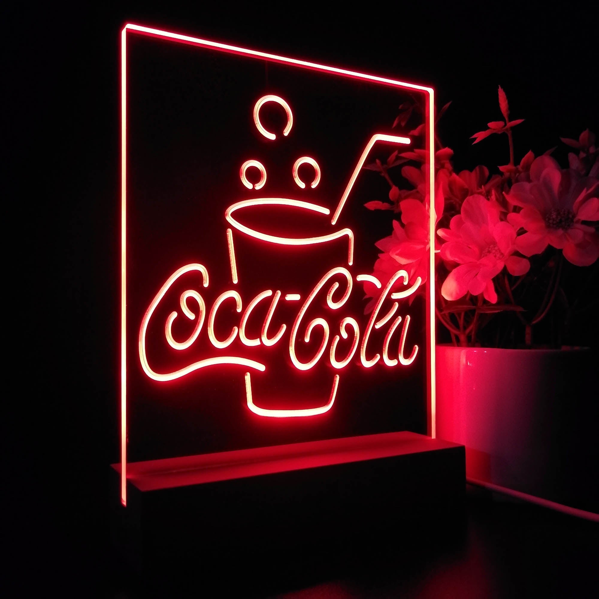 Coca Cola Cup Night Light Neon Pub Bar Lamp