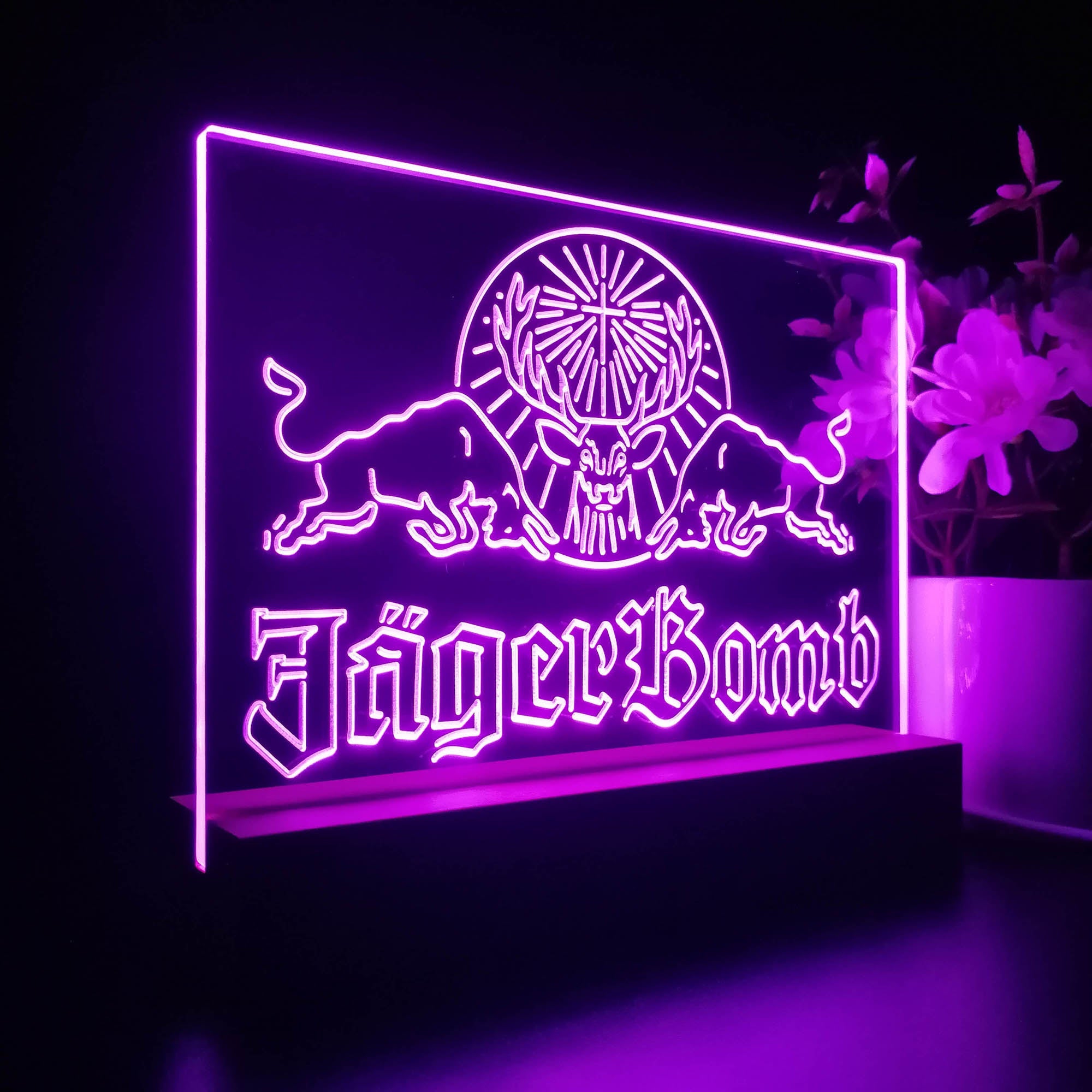 Jagerbomb Bull Shot Neon Sign Pub Bar Lamp