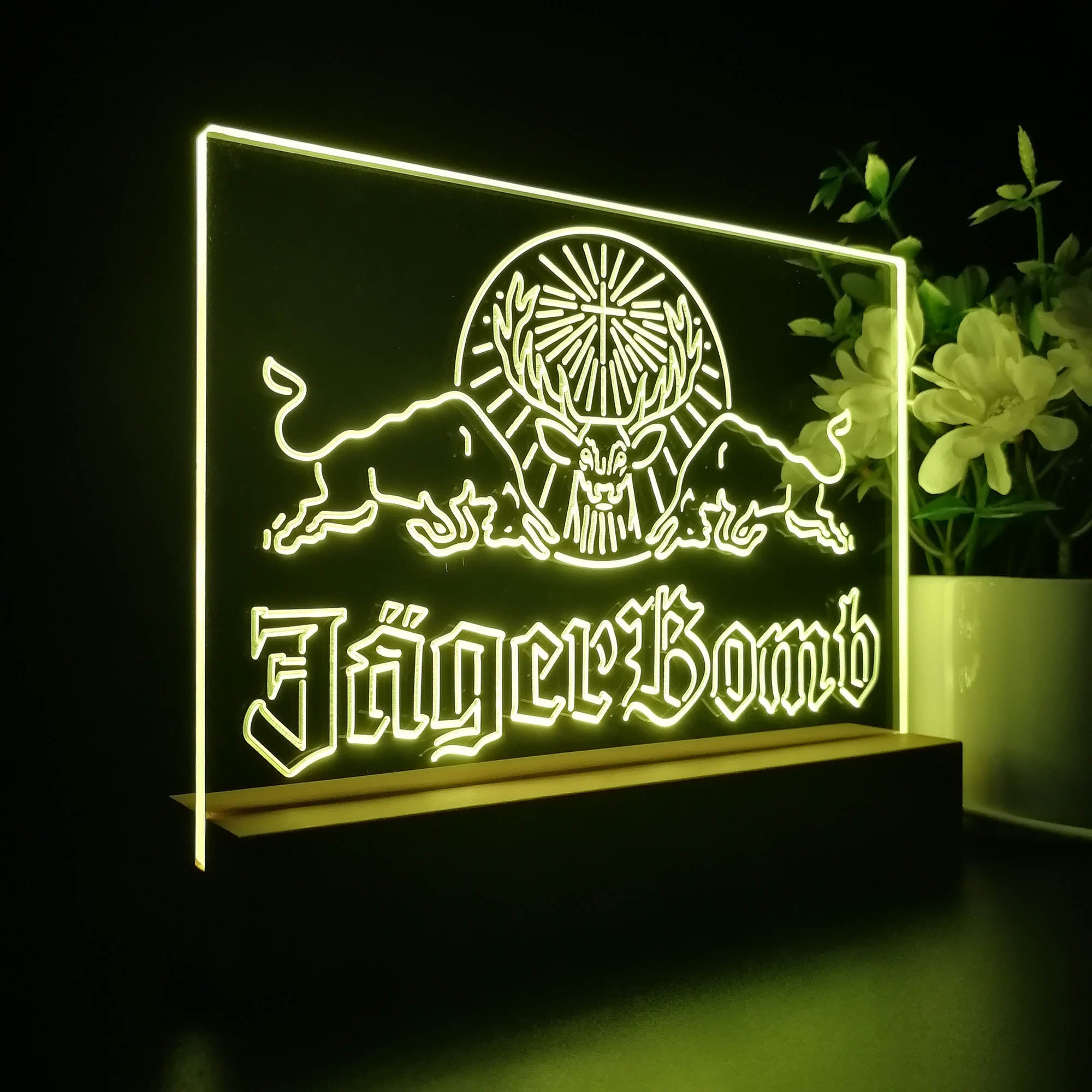 Jagerbomb Bull Shot Neon Sign Pub Bar Lamp