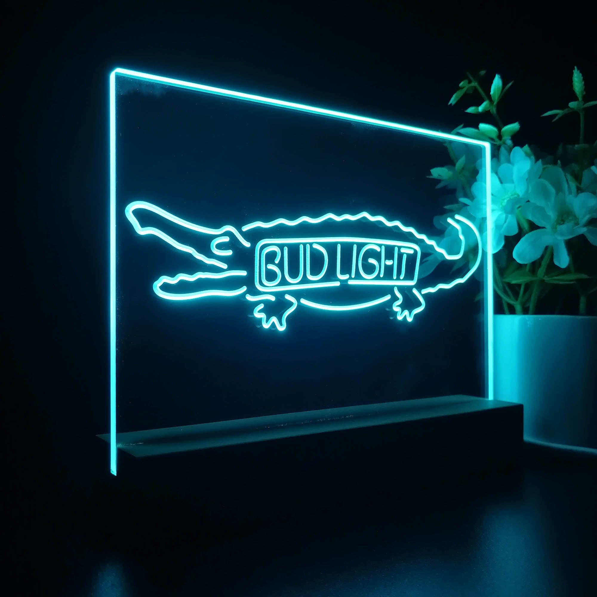 Bud Light Alligator Gator Beer Neon Sign Pub Bar Lamp