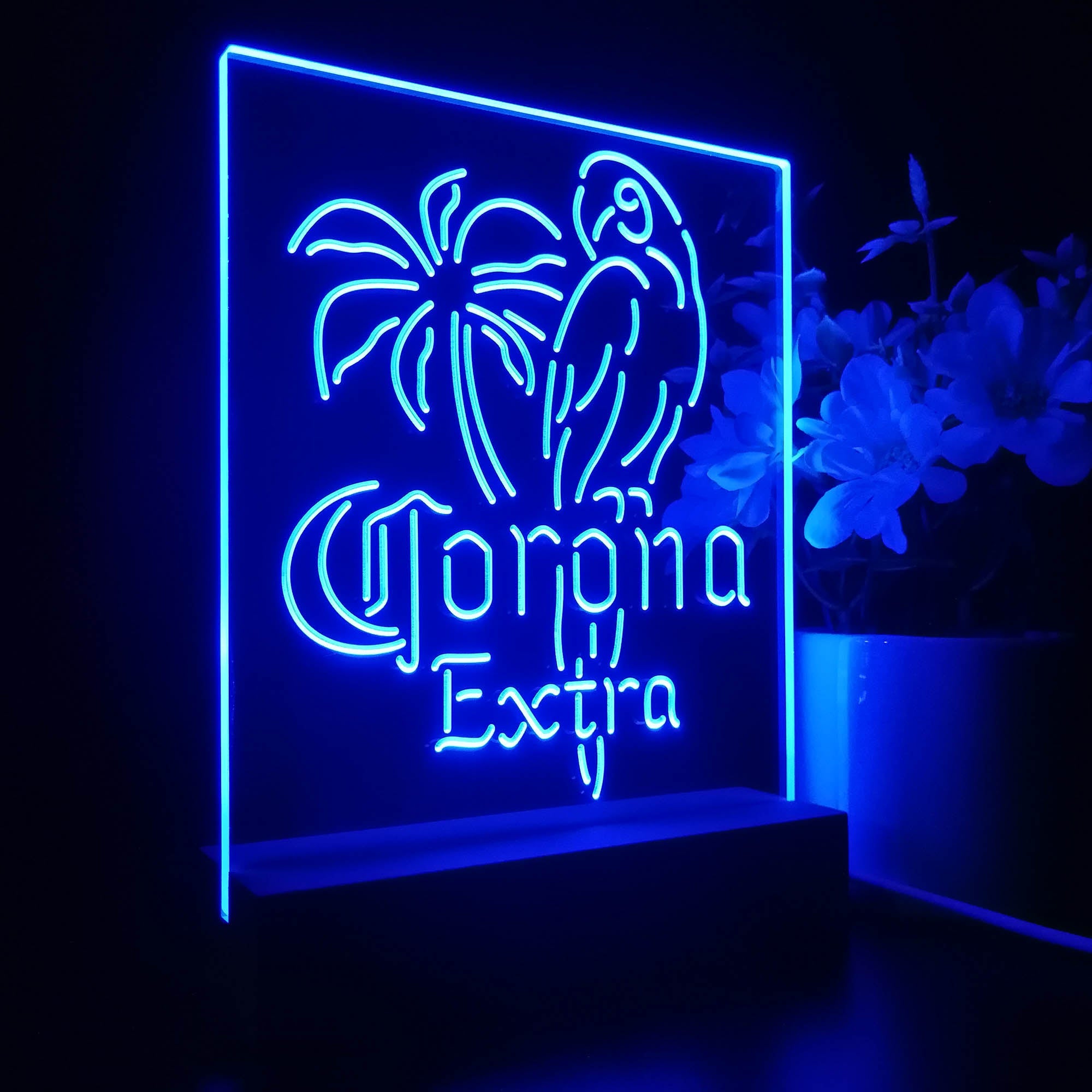 Corona Parrot Night Light Neon Pub Bar Lamp