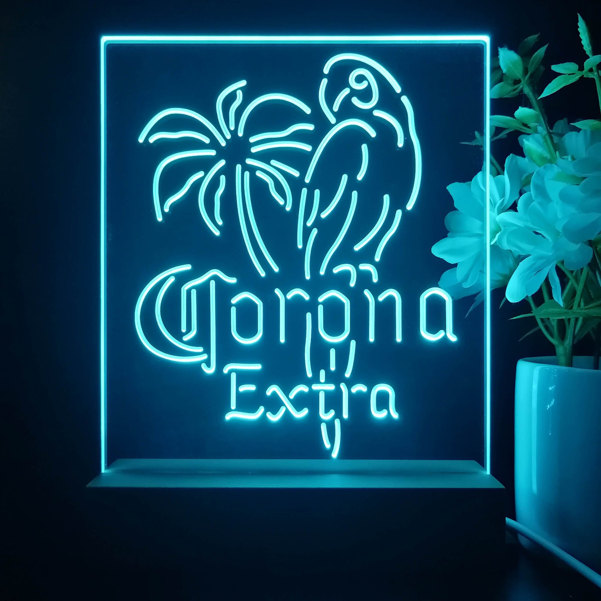 Corona Parrot Night Light Neon Pub Bar Lamp