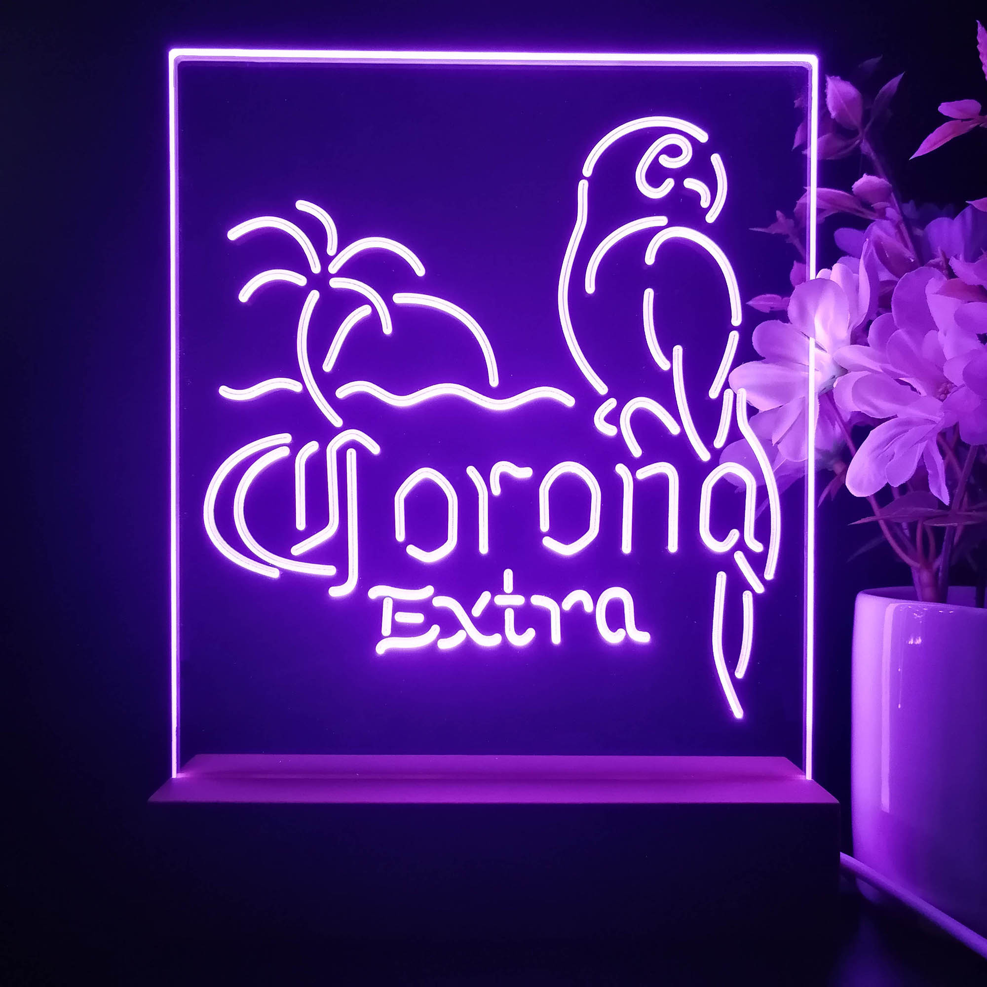 Corona Extra Parrot Night Light Neon Pub Bar Lamp