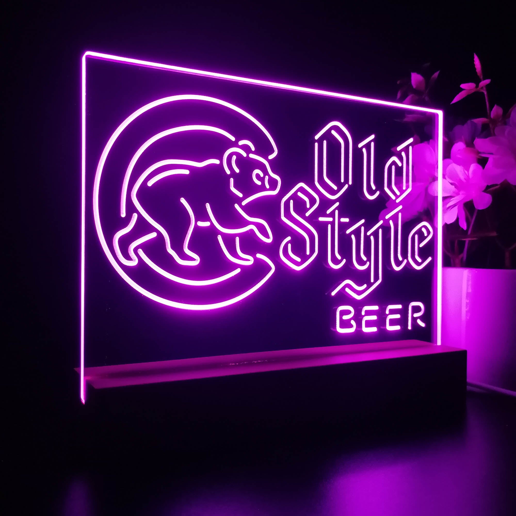 Chicago Cubs Old Style Bar Neon Sign Pub Bar Lamp