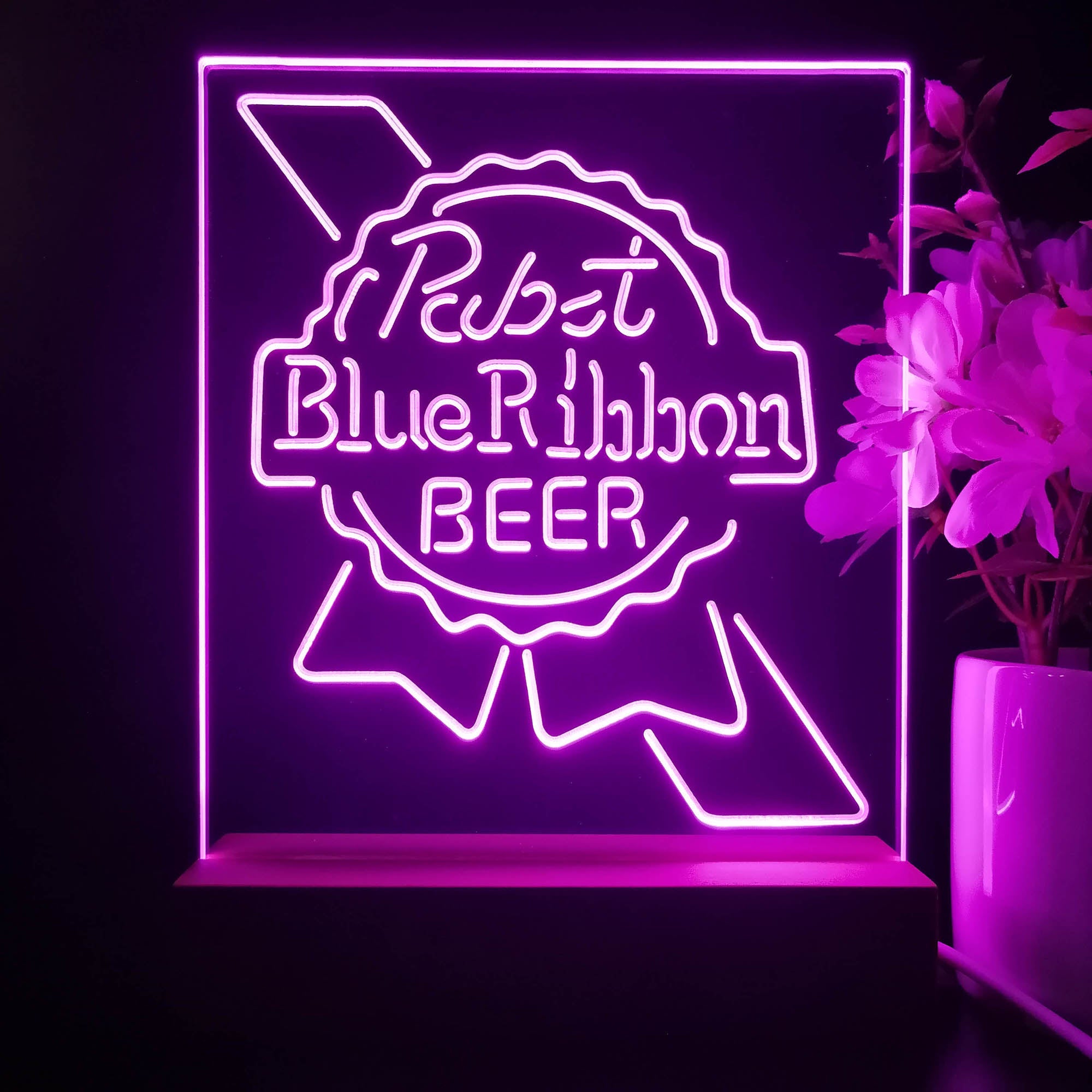 Pabst Blue Ribbon Night Light Neon Pub Bar Lamp