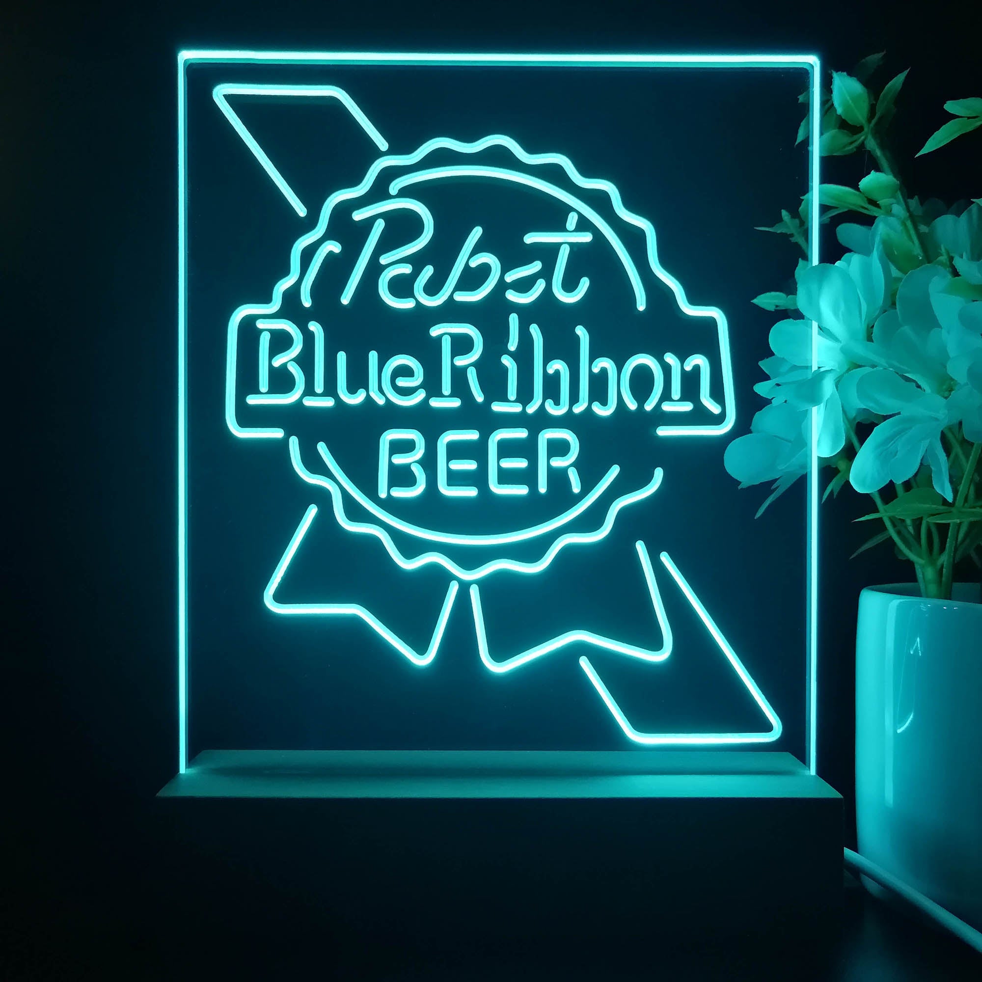 Pabst Blue Ribbon Night Light Neon Pub Bar Lamp