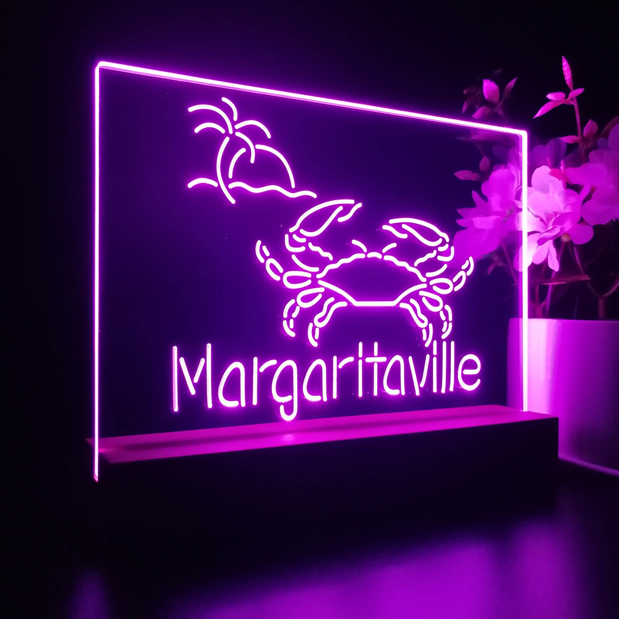 Margaritaville Caribbean Crab Seafood Neon Sign Pub Bar Lamp