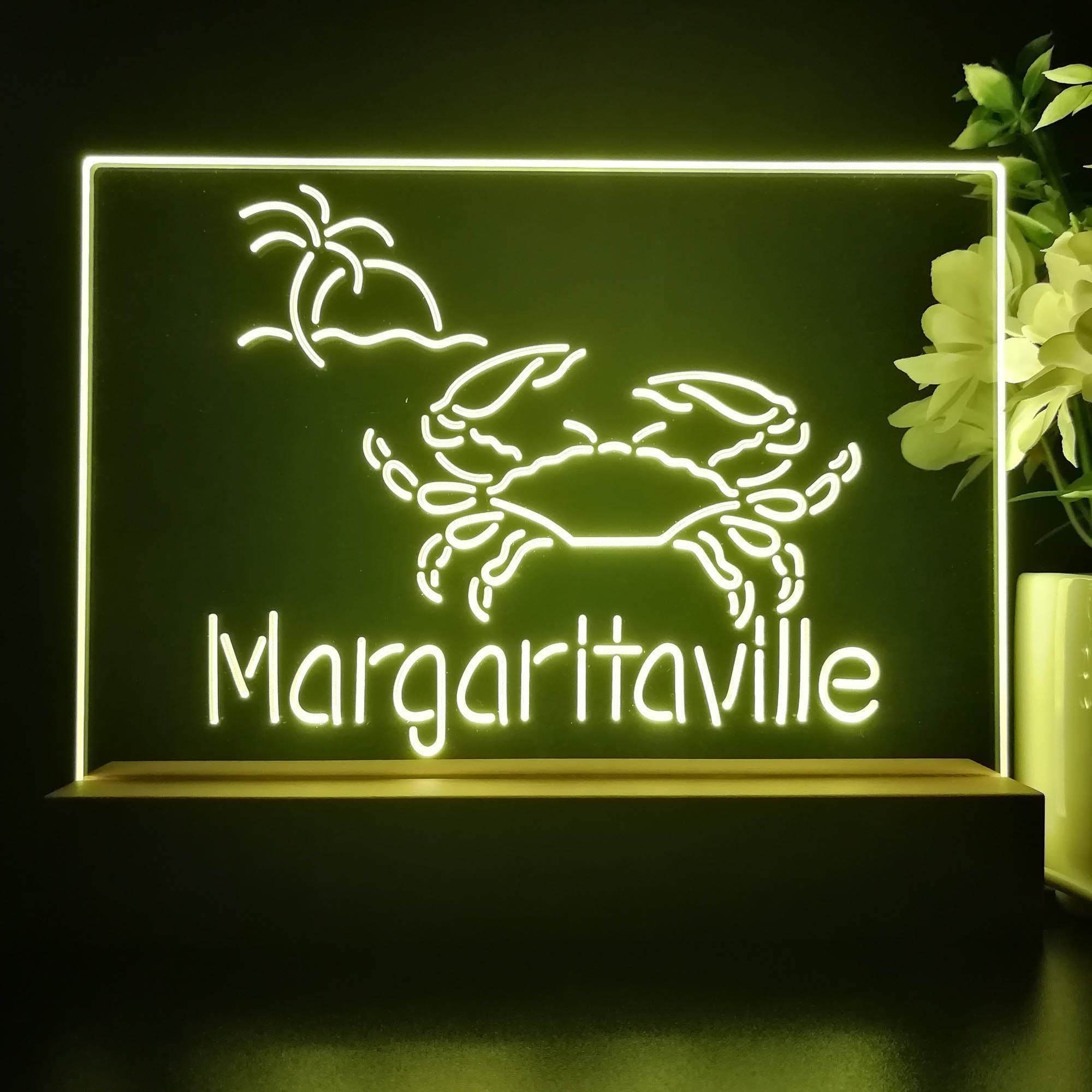 Margaritaville Caribbean Crab Seafood Neon Sign Pub Bar Lamp
