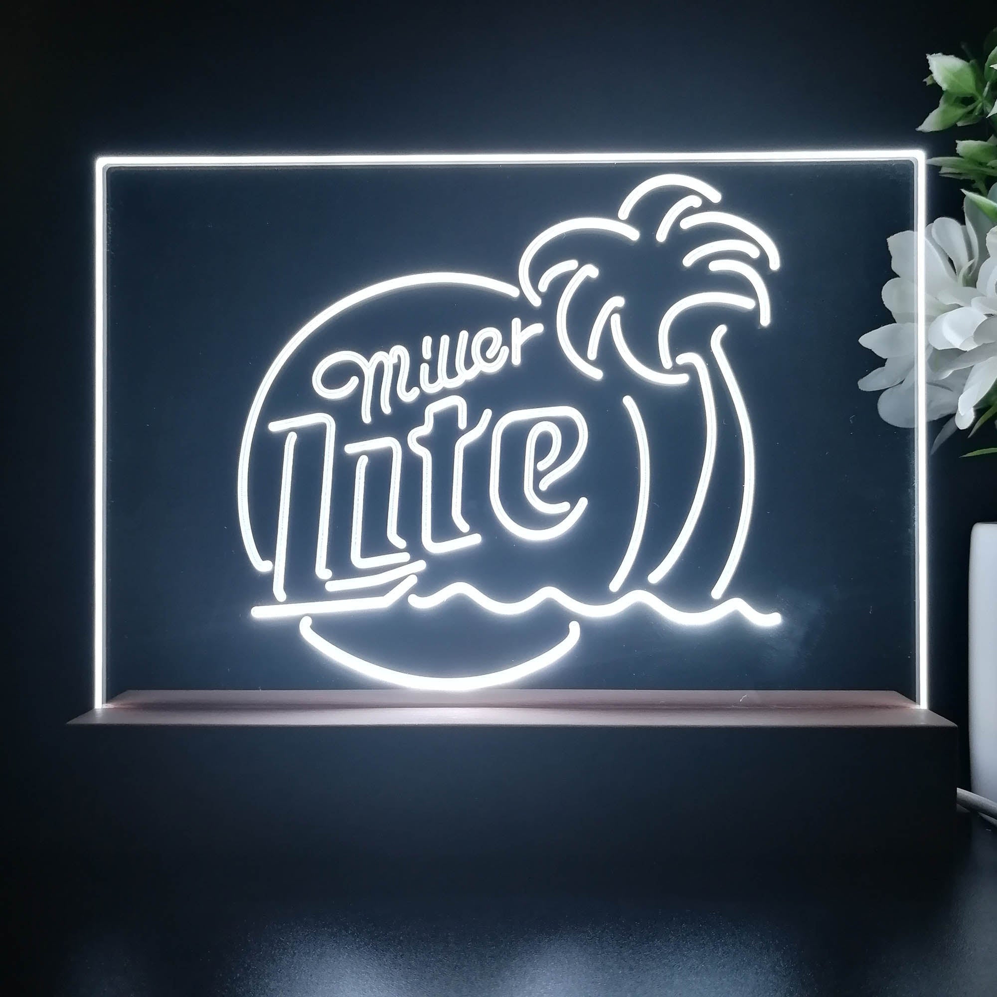 Miller Lite Palm Tree Beer Bar Neon Sign Pub Bar Lamp