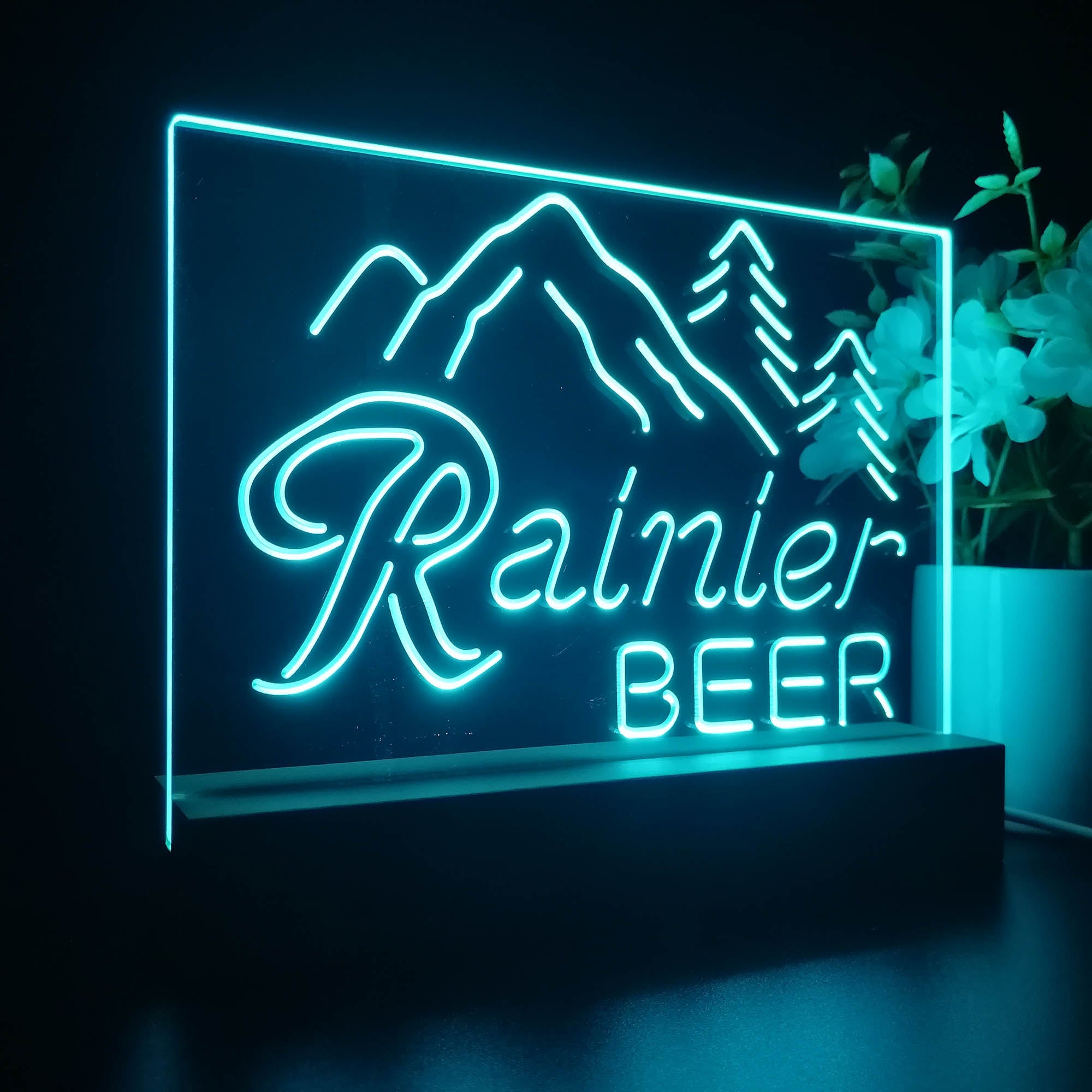 Rainier Beer Club Mountain Neon Sign Pub Bar Lamp