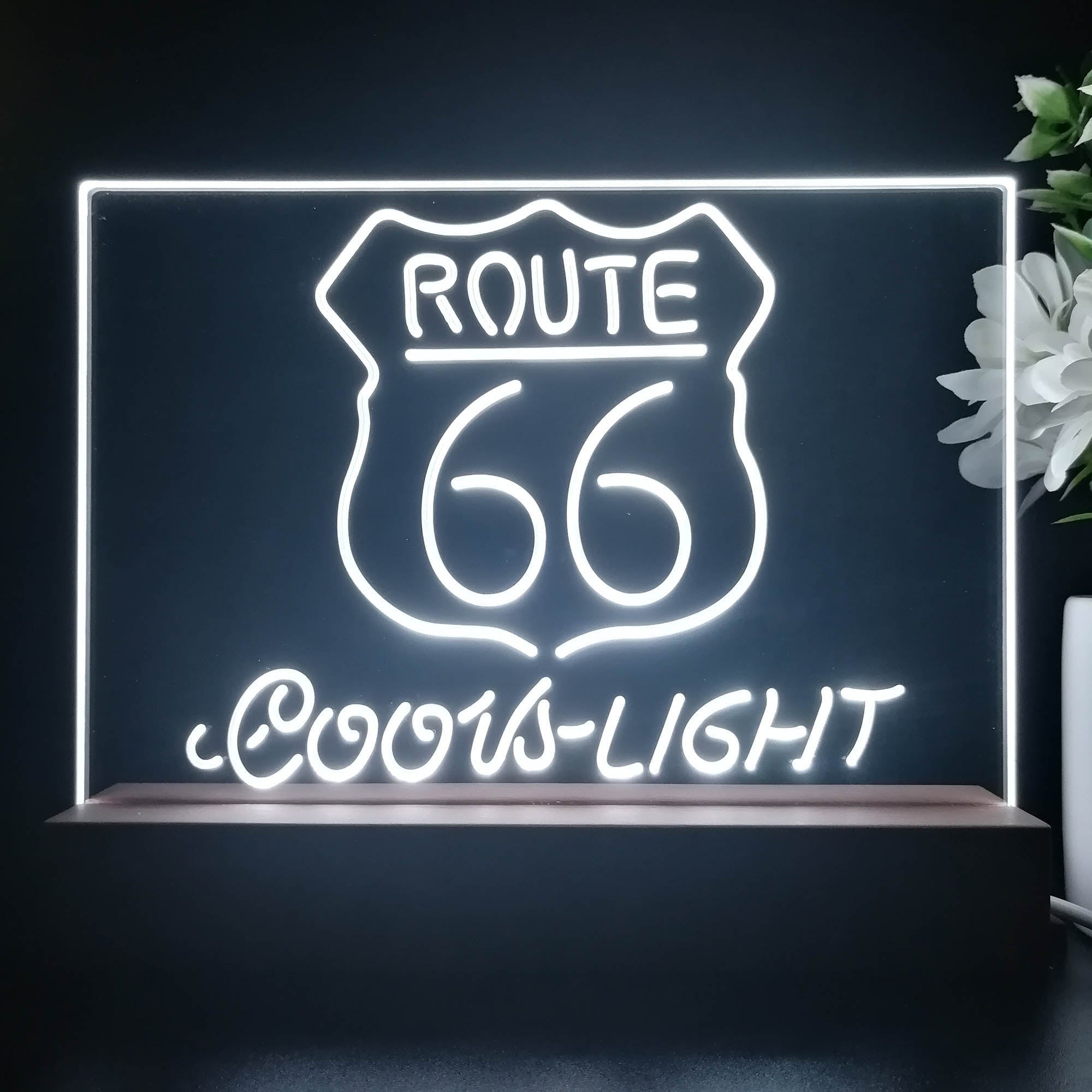 Route 66 Coors Light Neon Sign Pub Bar Lamp