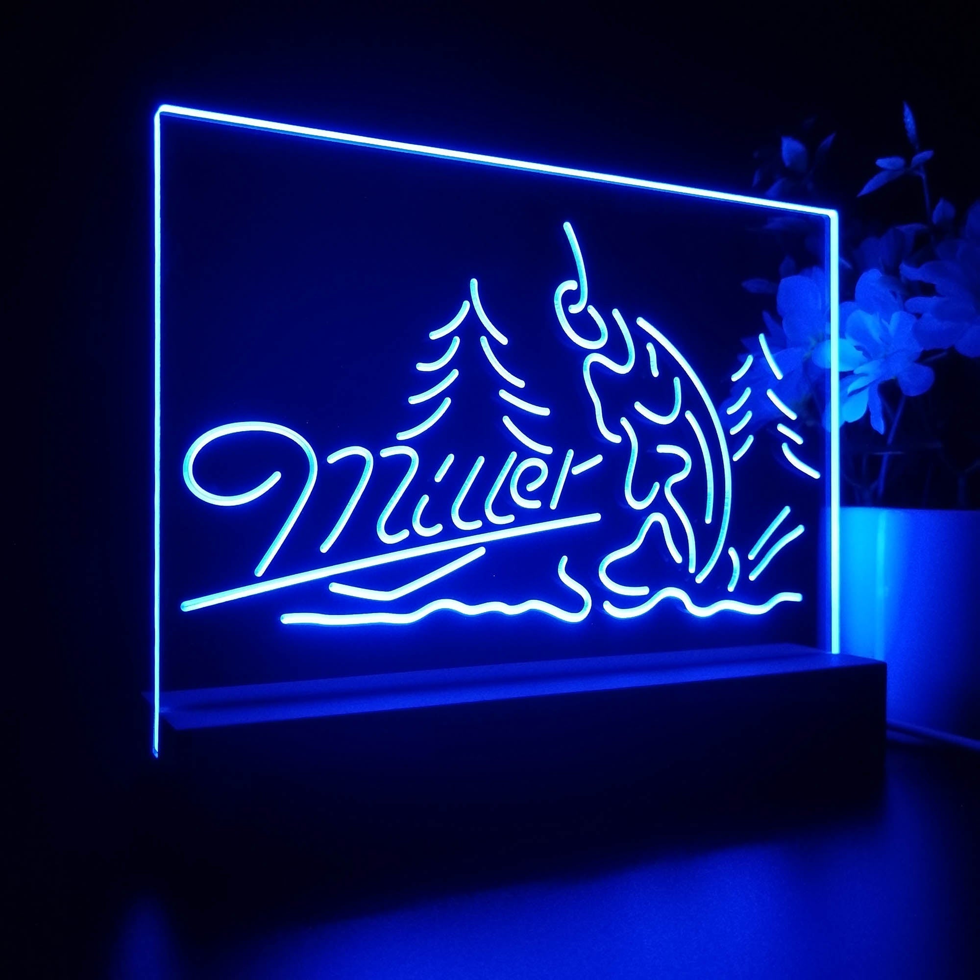 Miller Fish Fishing Neon Sign Pub Bar Lamp