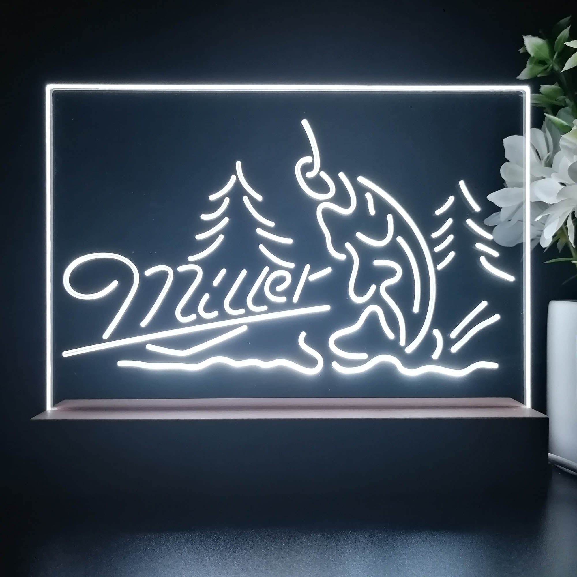Miller Fish Fishing Neon Sign Pub Bar Lamp