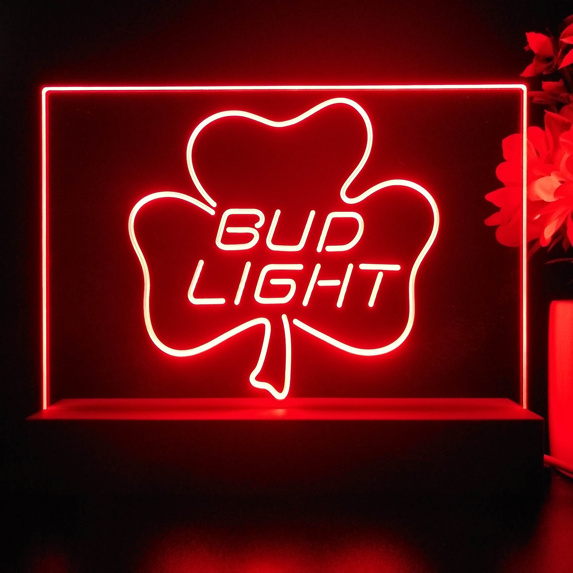 Bud Light Shamrock Beer Neon Sign Pub Bar Lamp