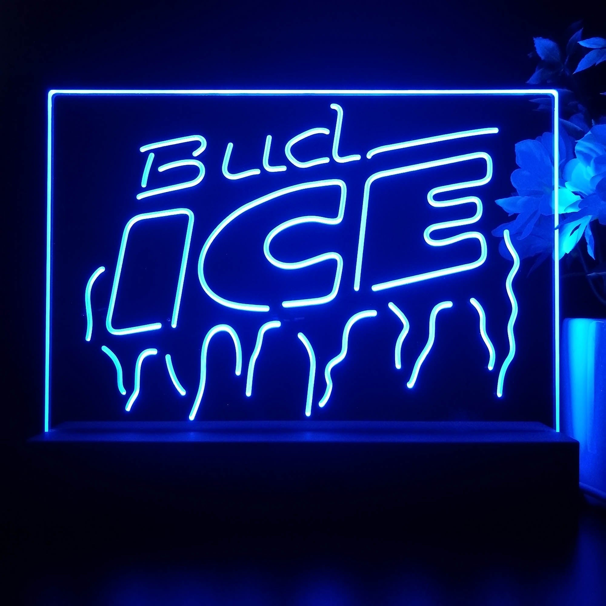 Bud Light Ice Beer Neon Sign Pub Bar Lamp
