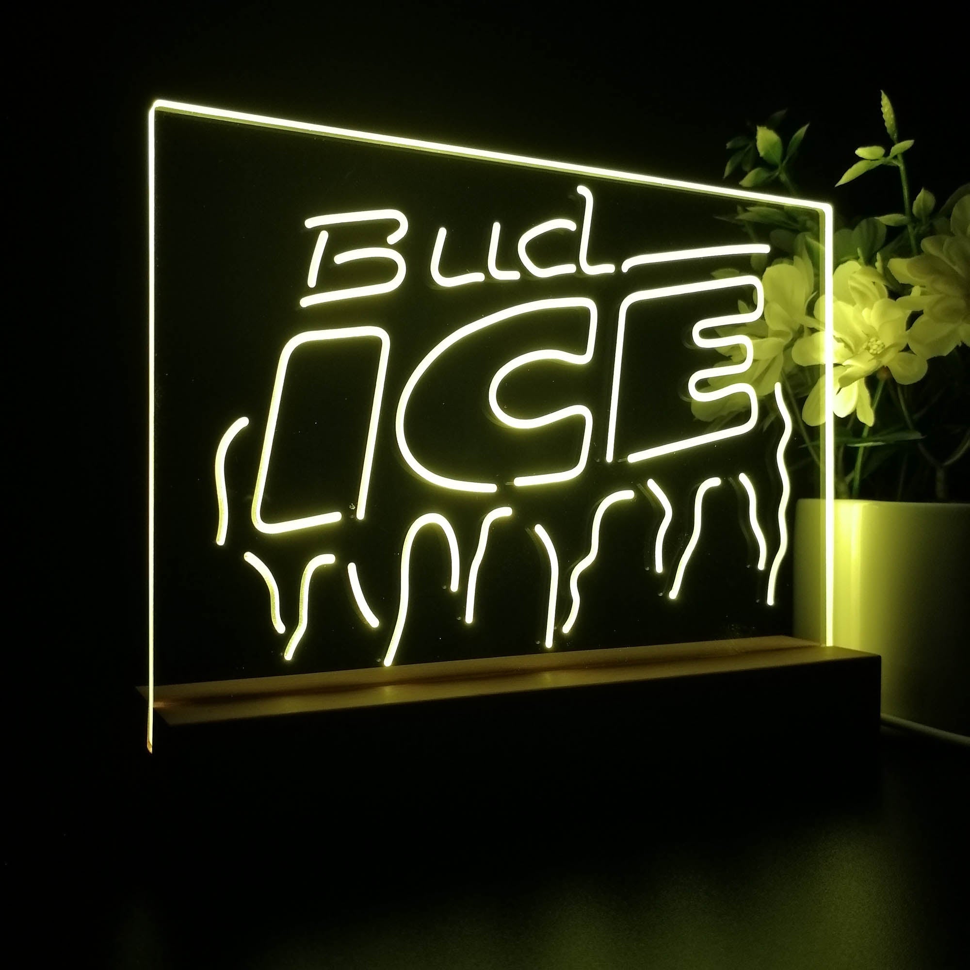 Bud Light Ice Beer Neon Sign Pub Bar Lamp