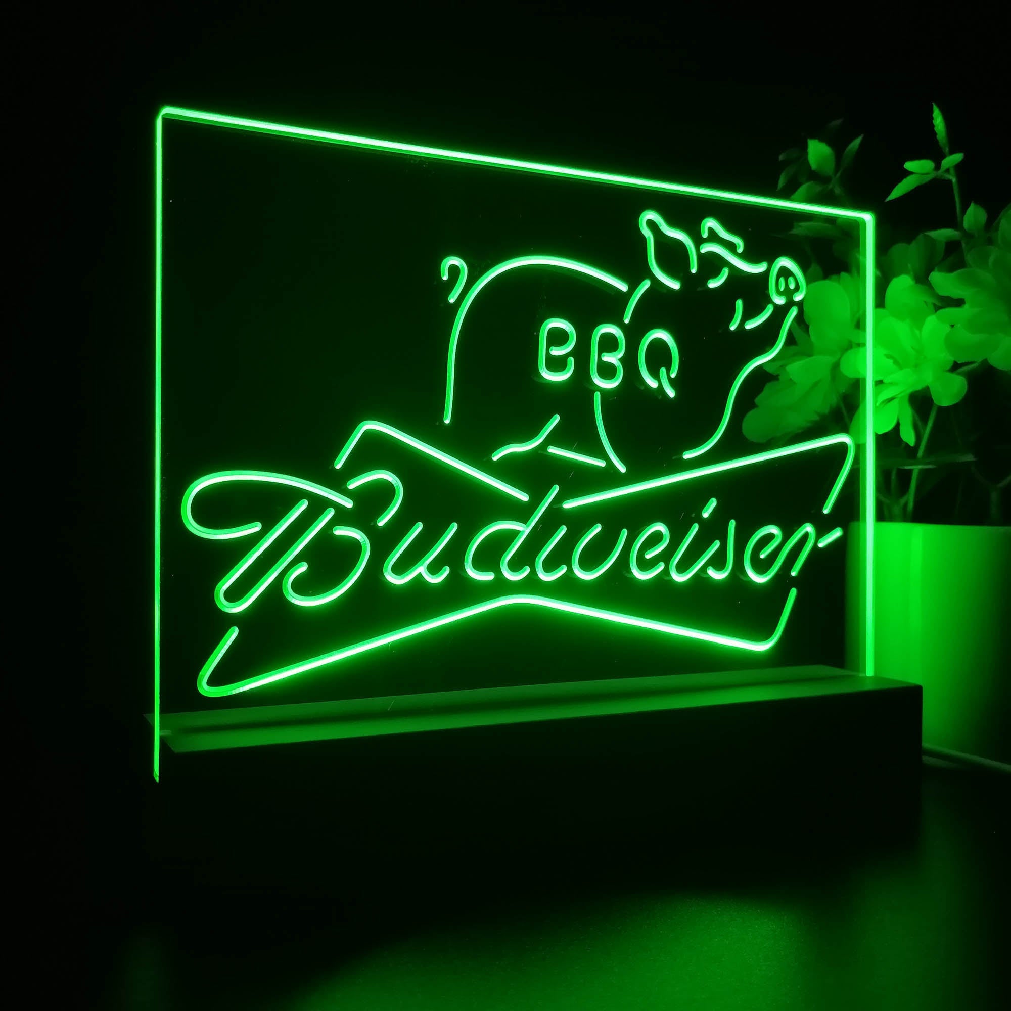 Budweiser BBQ Bar Neon Sign Pub Bar Lamp