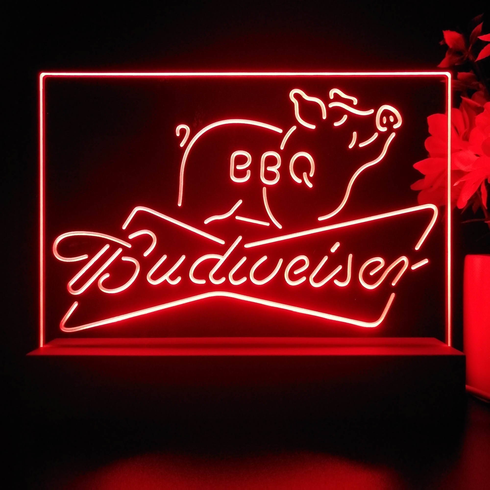 Budweiser BBQ Bar Neon Sign Pub Bar Lamp