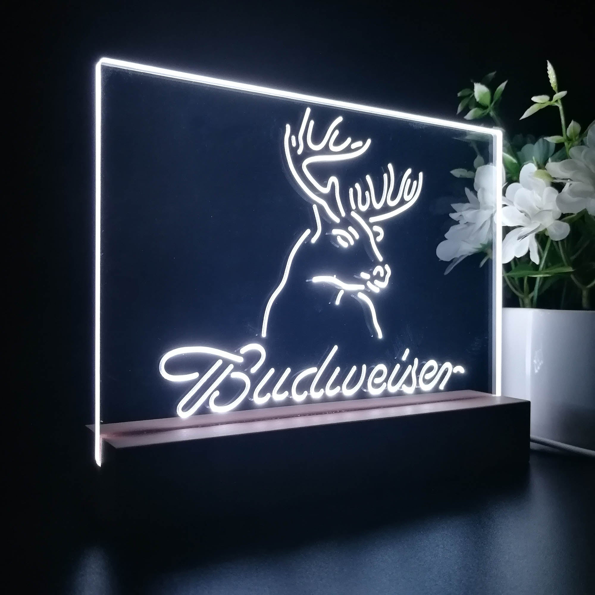Budweiser Deer Hurt Beer Neon Sign Pub Bar Lamp