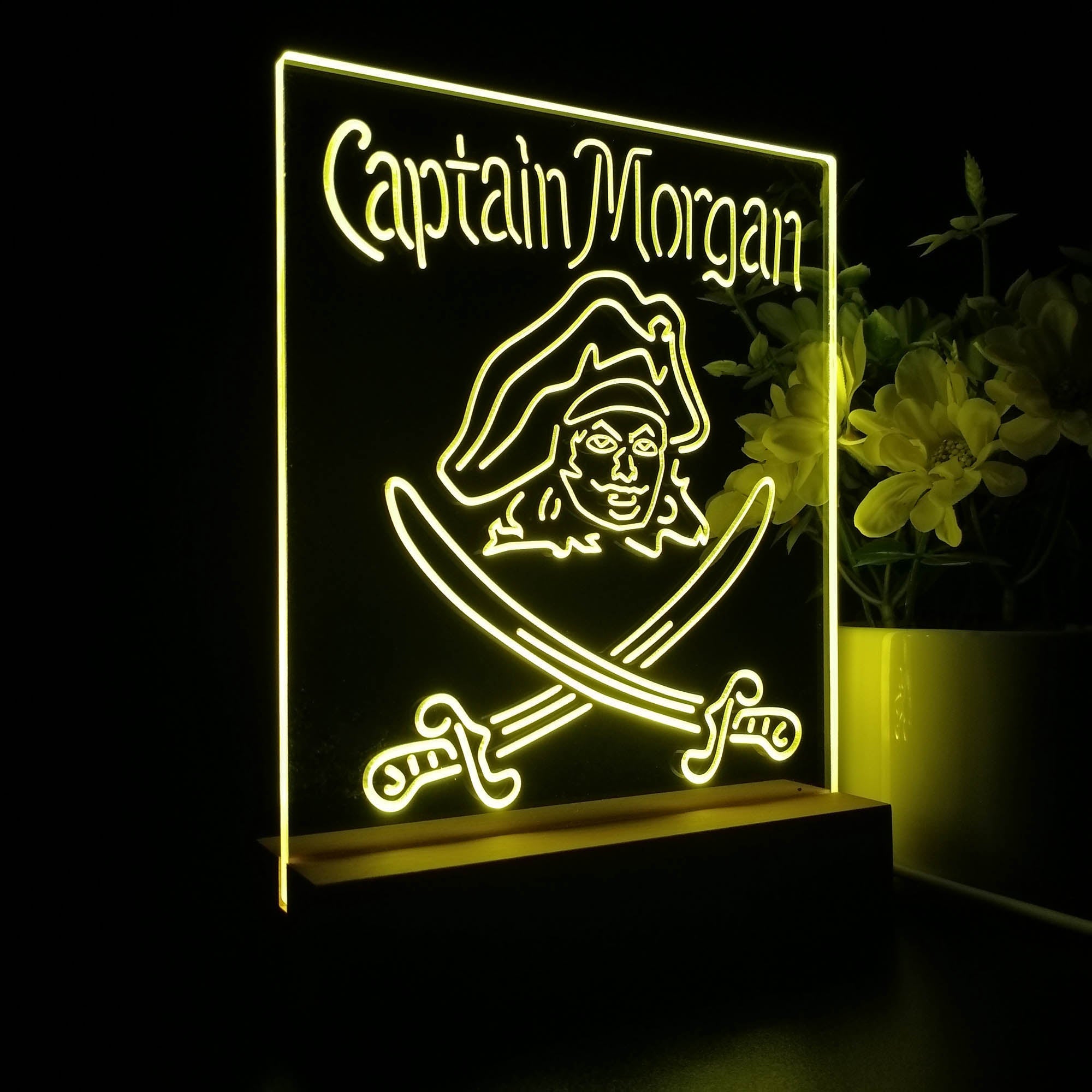 Captain Morgan Rum Bar Night Light Neon Pub Bar Lamp