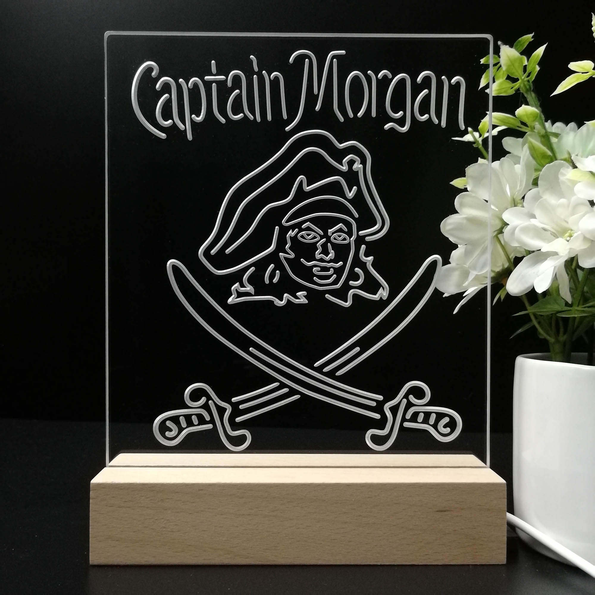 Captain Morgan Rum Bar Night Light Neon Pub Bar Lamp