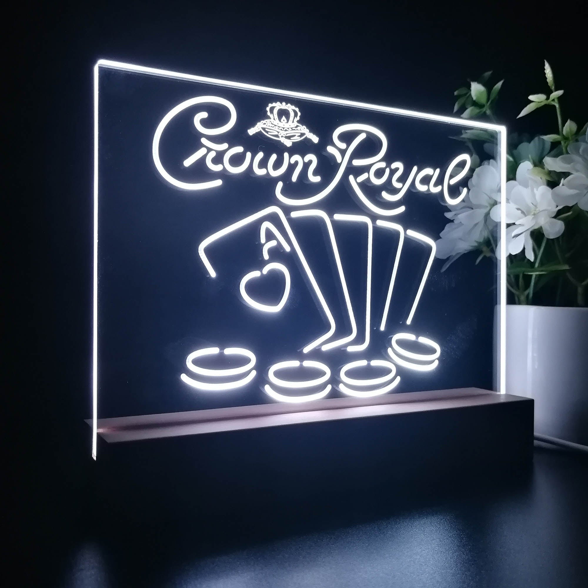 Crown Royal Casino Poker Neon Sign Pub Bar Lamp