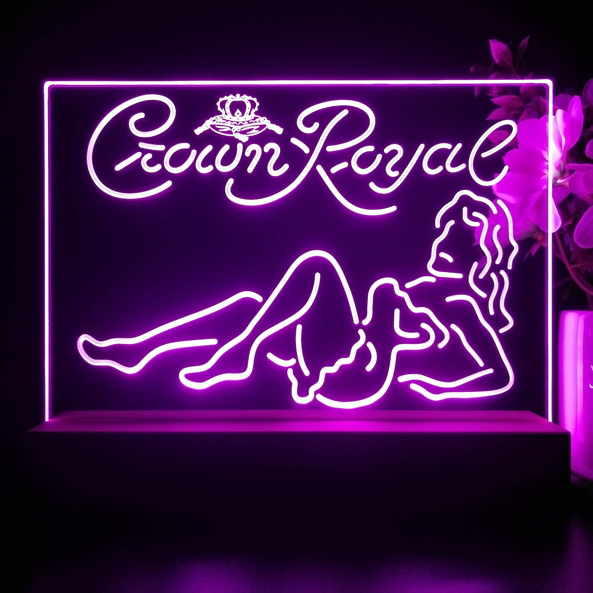 Crown Royal Lady Bar Neon Sign Pub Bar Lamp