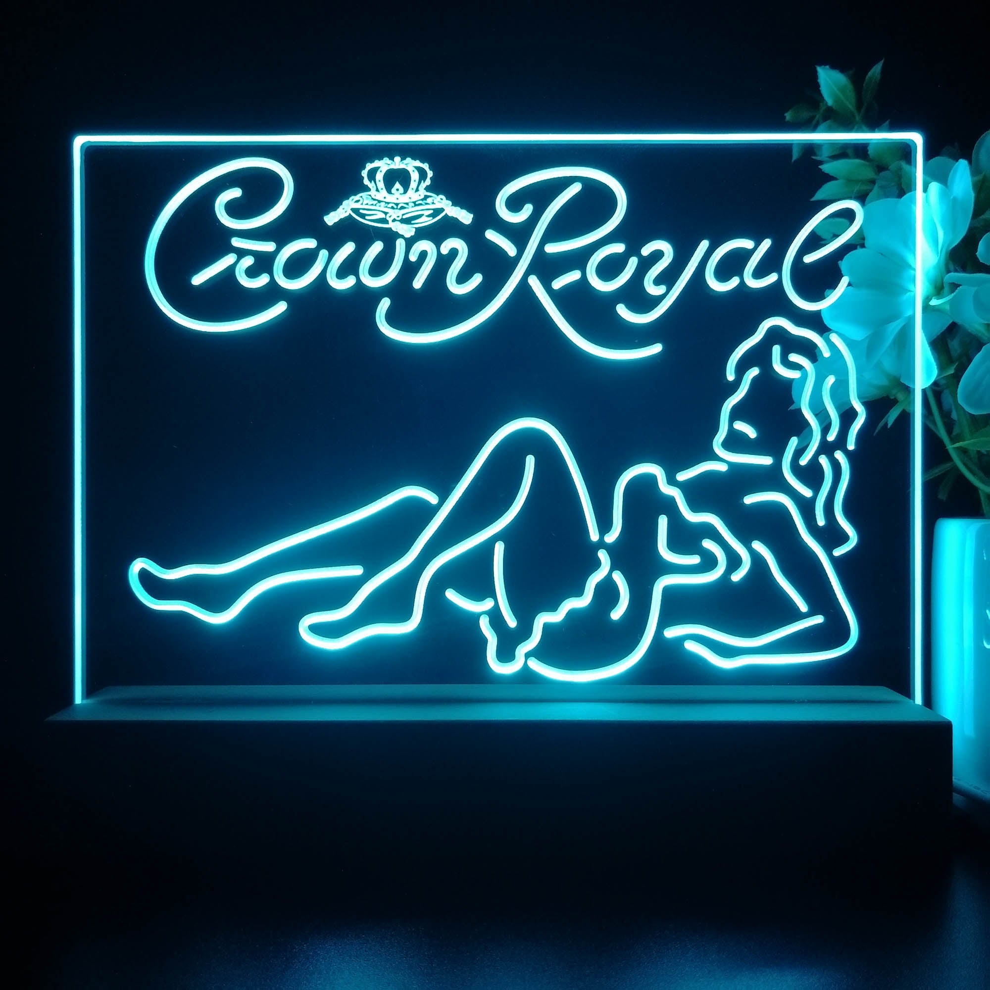Crown Royal Lady Bar Neon Sign Pub Bar Lamp