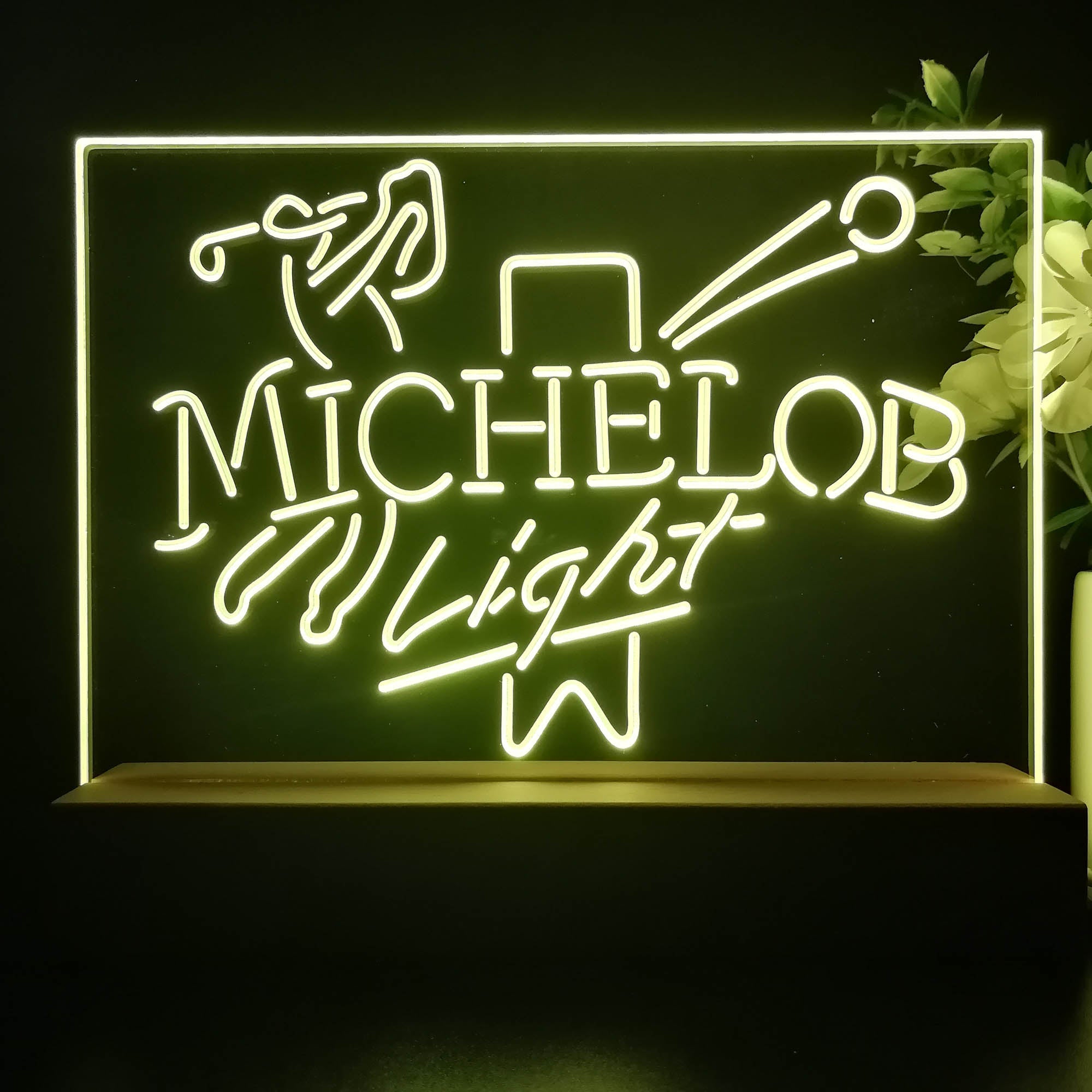 Michelob Light Beer Golf Bar Neon Sign Pub Bar Lamp