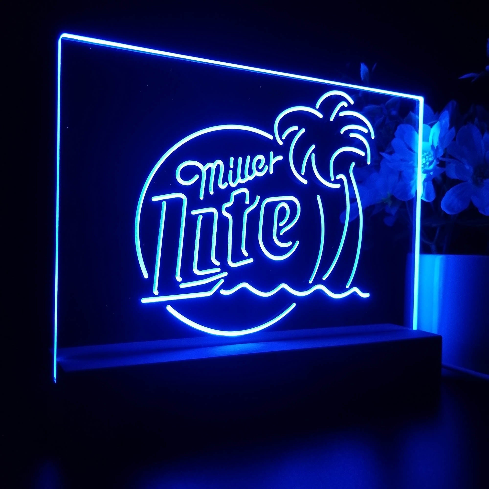 Miller Palm Tree Neon Sign Pub Bar Lamp