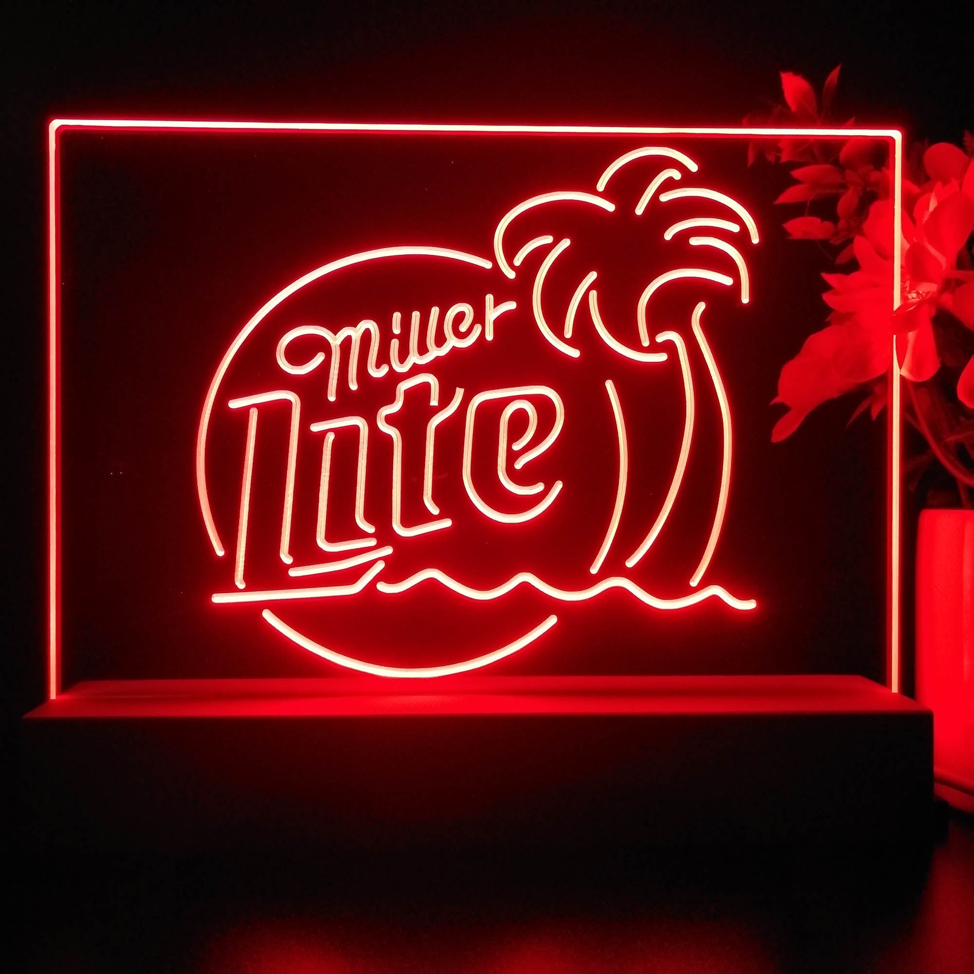 Miller Palm Tree Neon Sign Pub Bar Lamp
