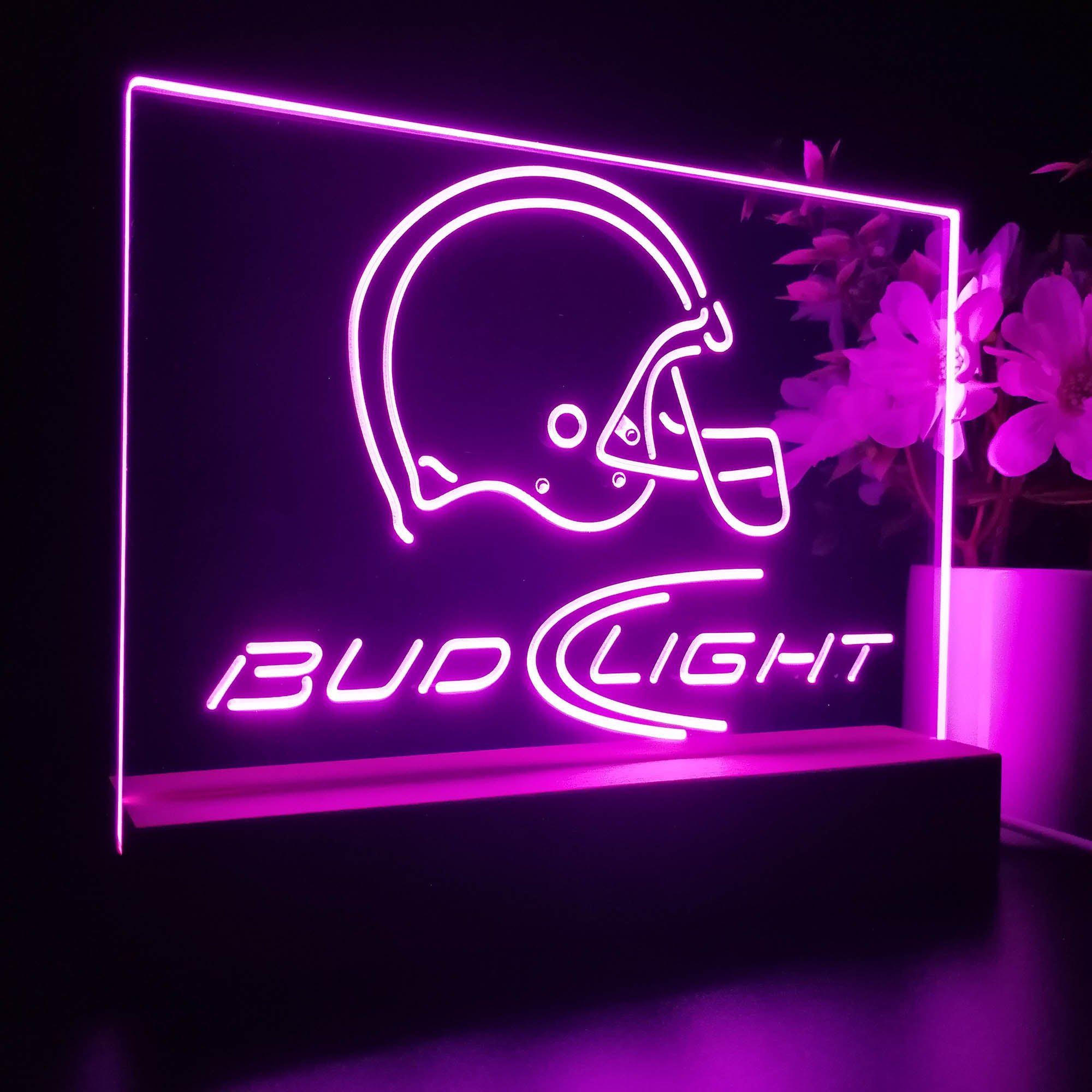 Bud Light Helmet Football Club Neon Sign Pub Bar Lamp