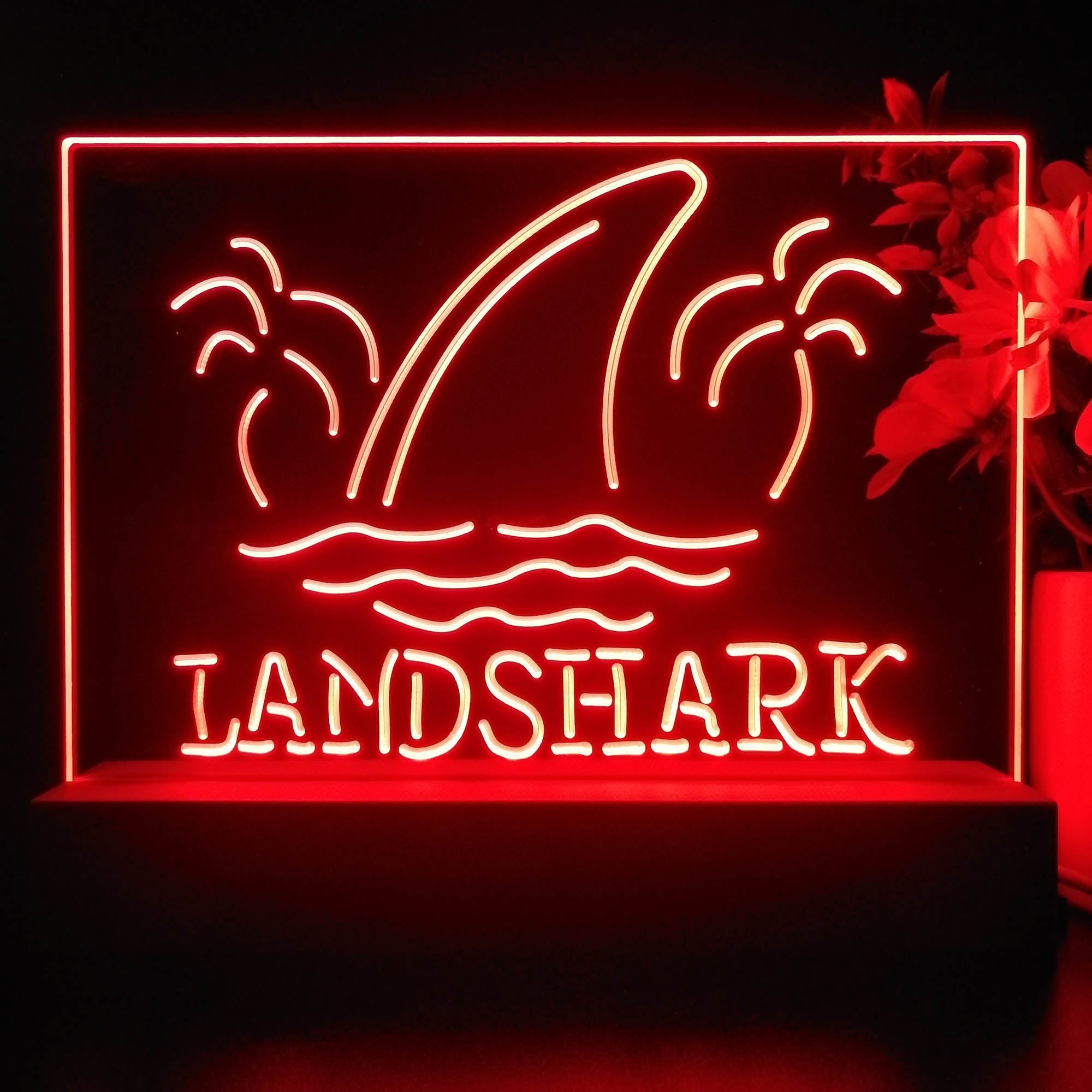 Landshark Palm Tree Island Neon Sign Pub Bar Lamp