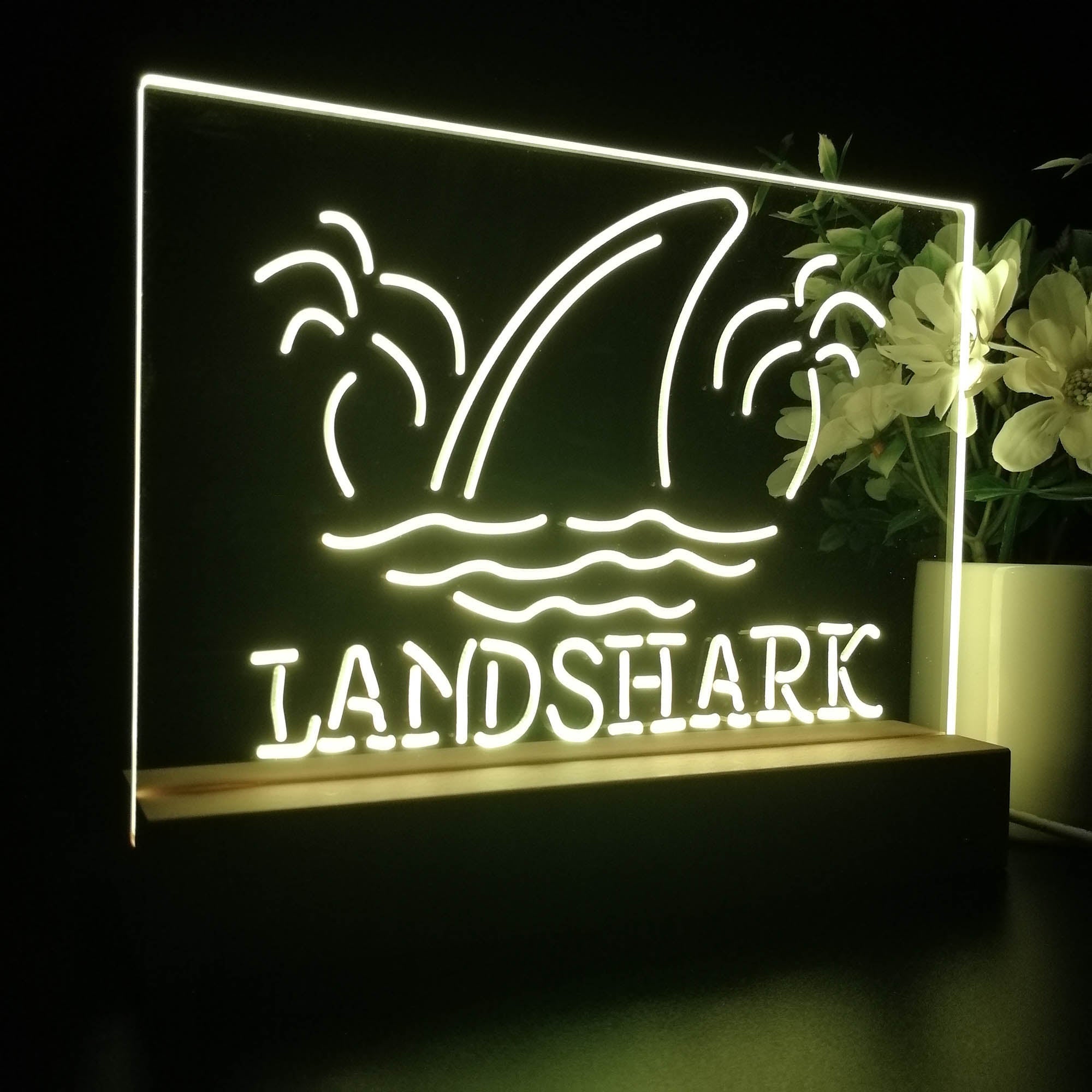 Landshark Palm Tree Island Neon Sign Pub Bar Lamp