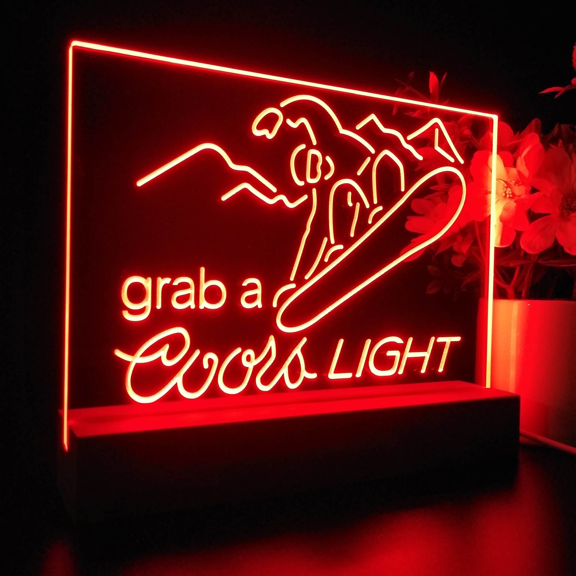 Coors Light Ski Sport Neon Sign Pub Bar Lamp