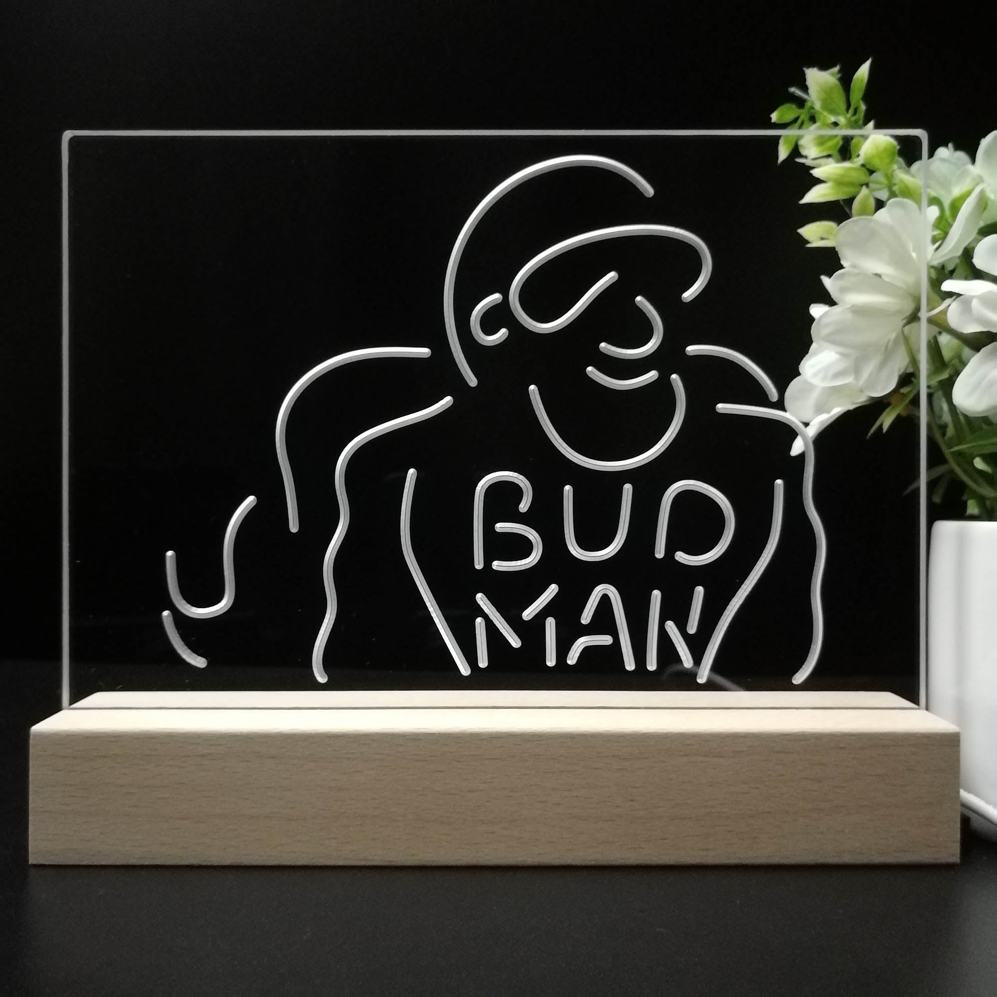 Bud Man Beer Man Cave Neon Sign Pub Bar Lamp