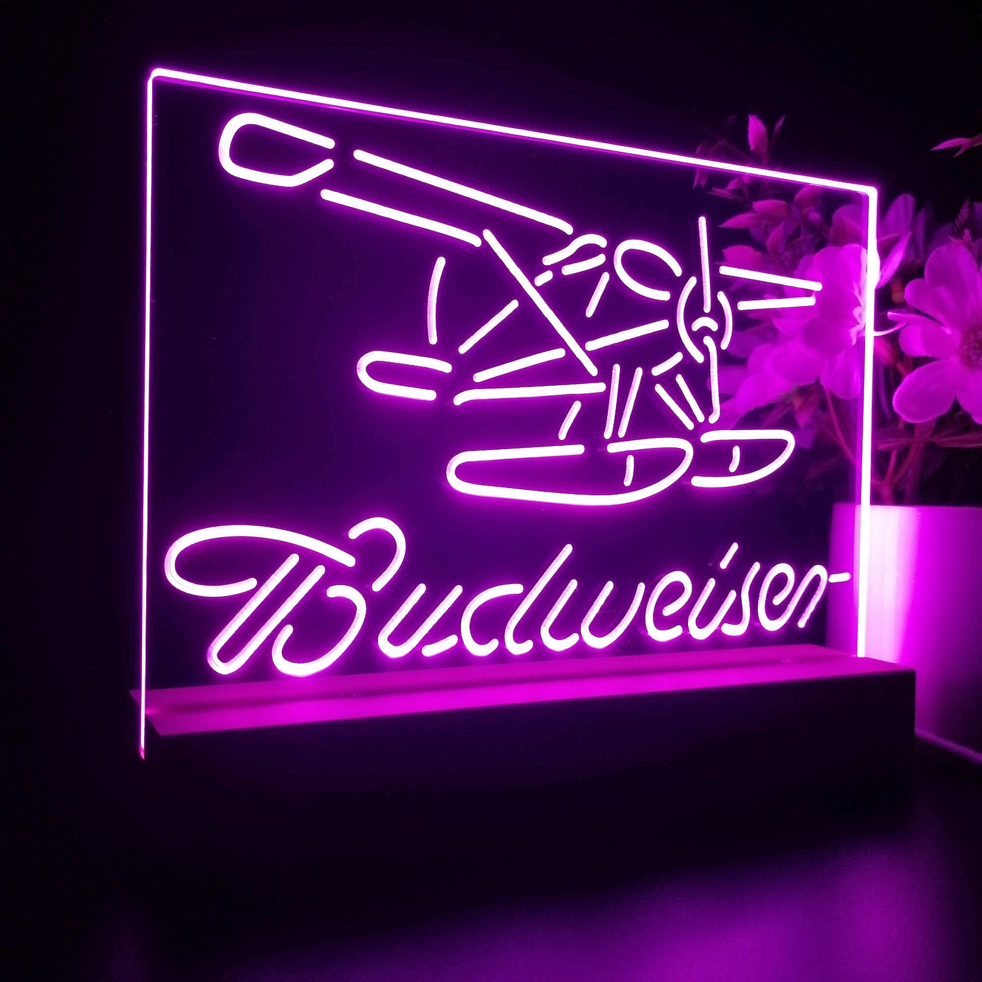 Budweiser Plane Neon Sign Pub Bar Lamp