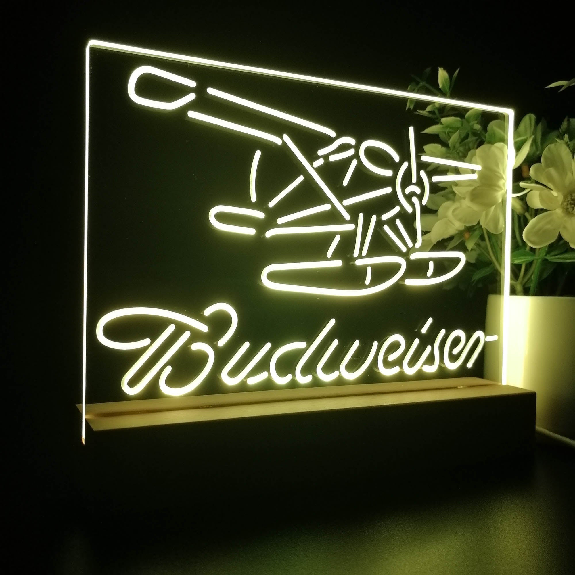 Budweiser Plane Neon Sign Pub Bar Lamp