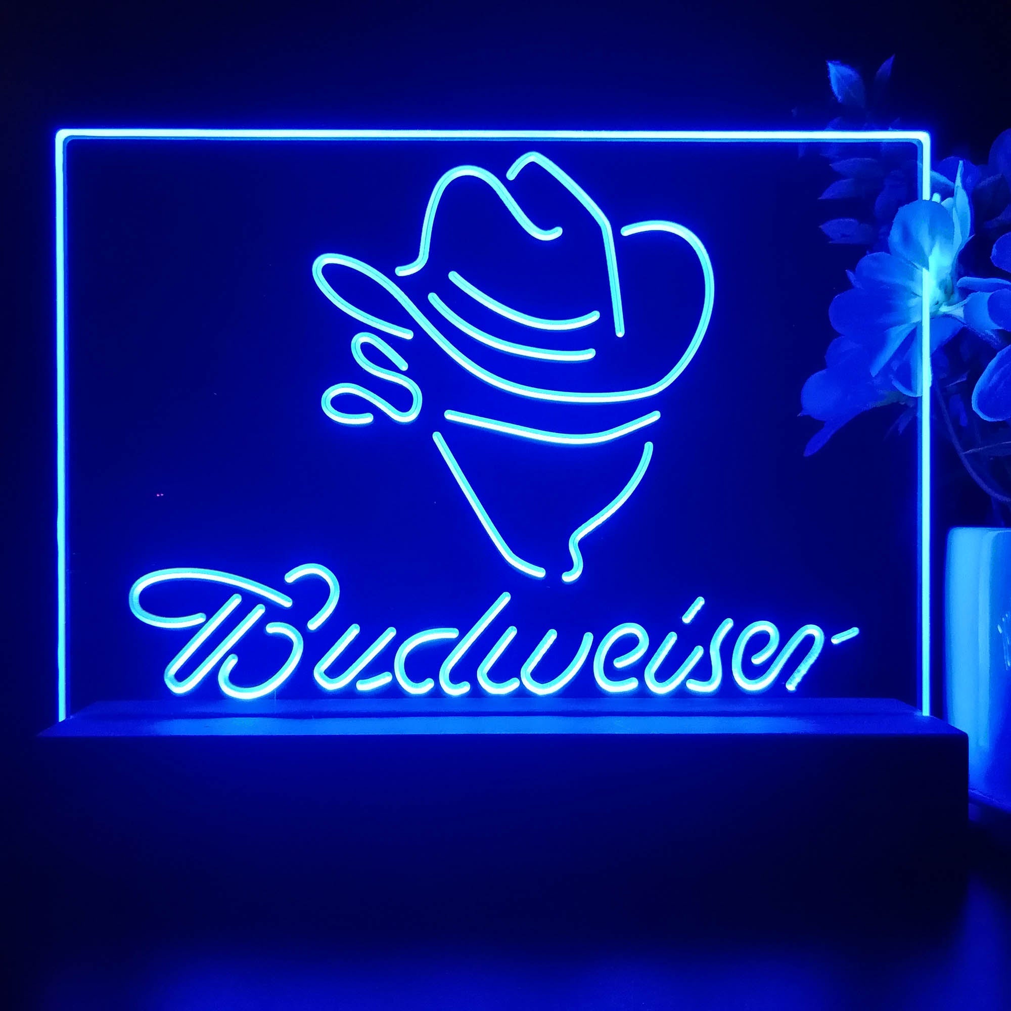 Budweiser Cowboy Neon Sign Pub Bar Lamp