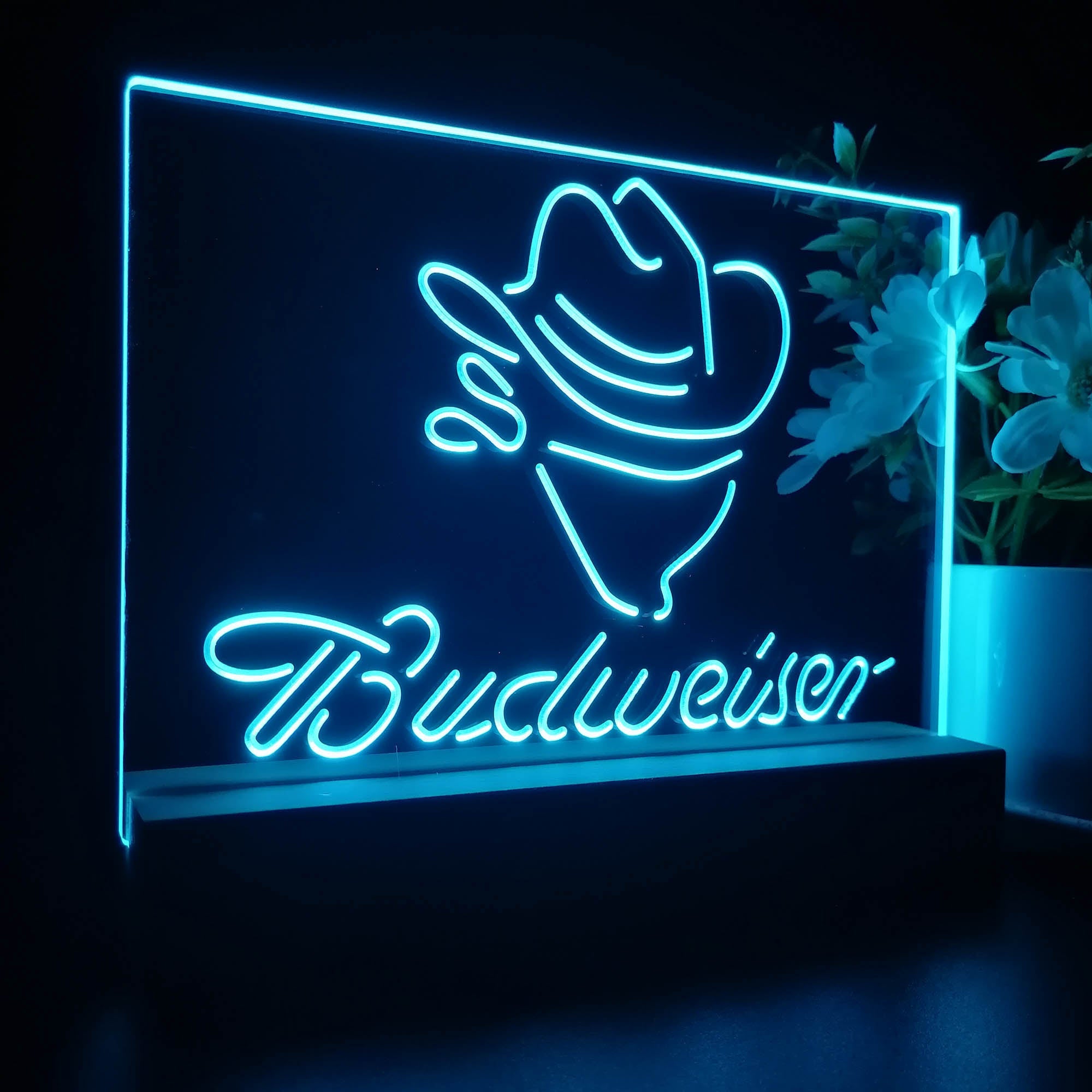 Budweiser Cowboy Neon Sign Pub Bar Lamp