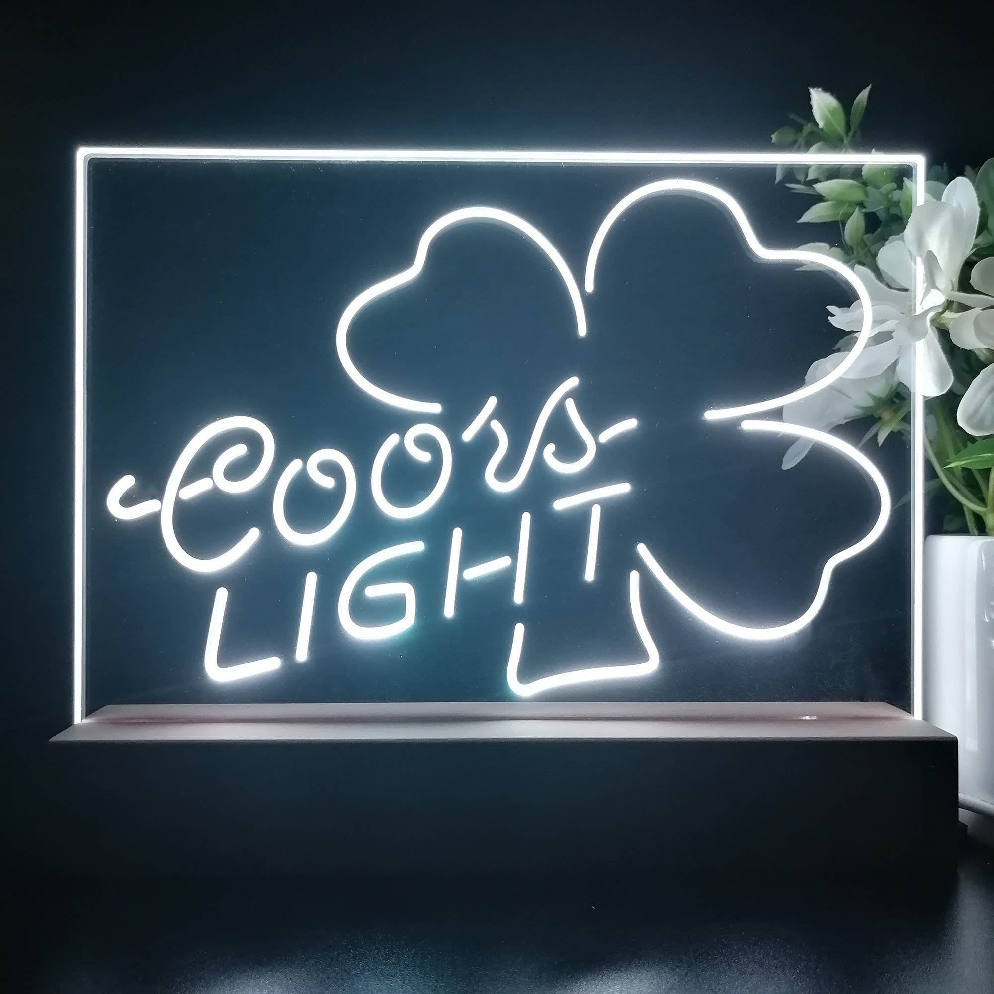 Coors Light Shamrock Neon Sign Pub Bar Lamp