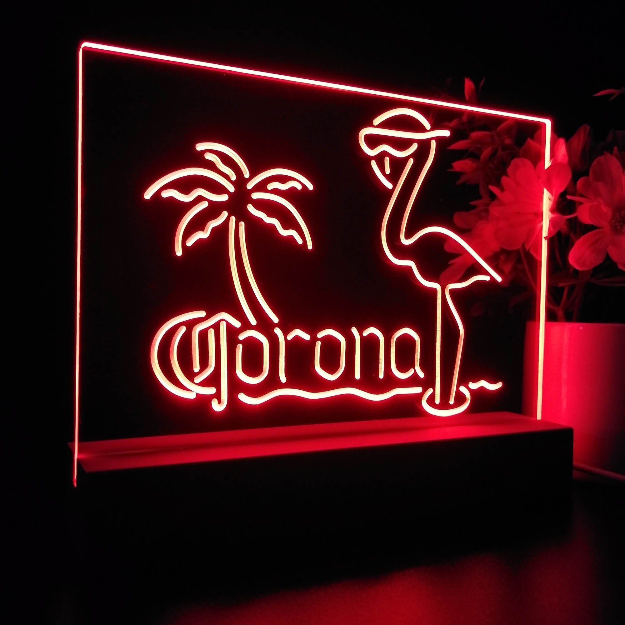 Corona Extra Pink Flamingo Neon Sign Pub Bar Lamp