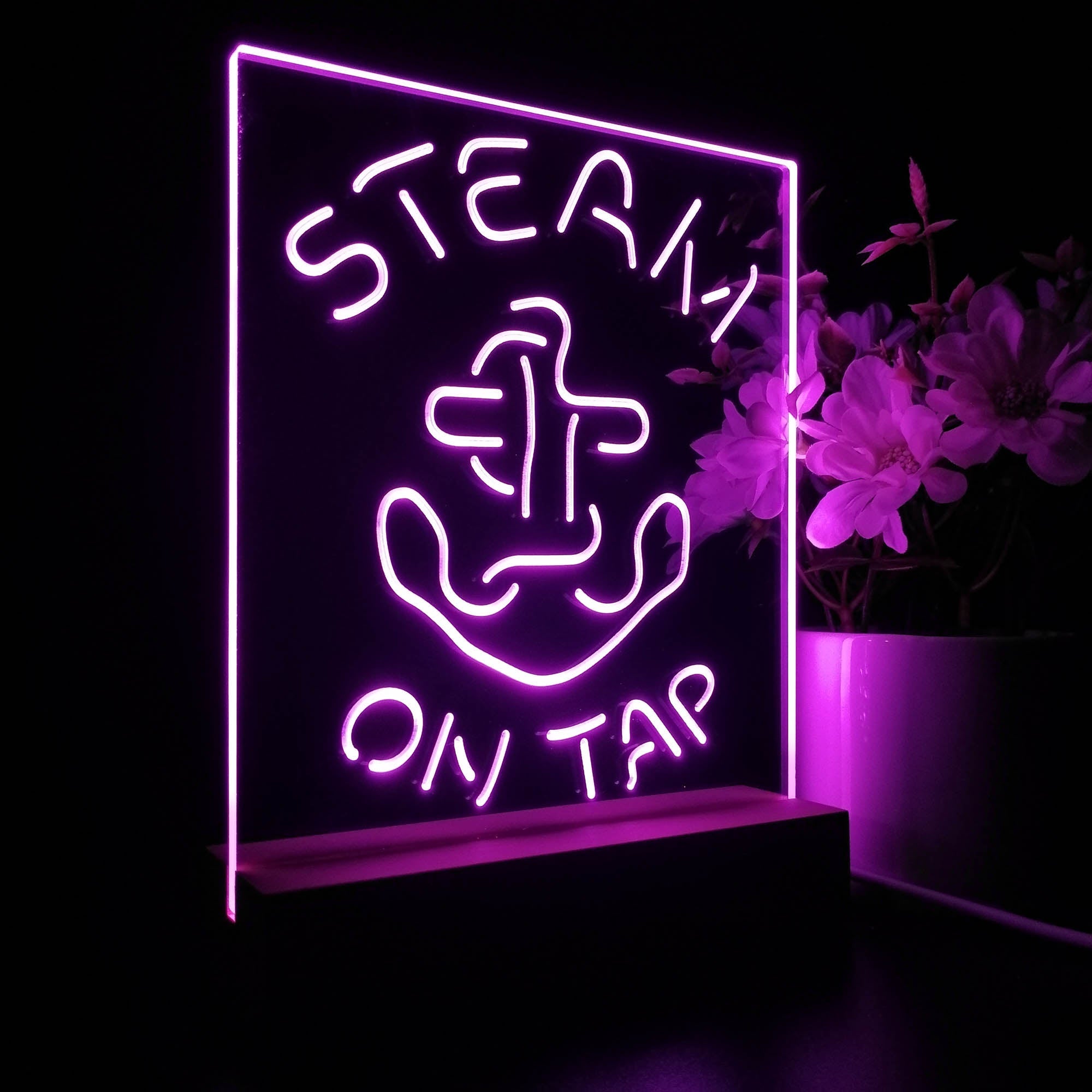 Anchor Steam Beer On Tap Bar Night Light Neon Pub Bar Lamp