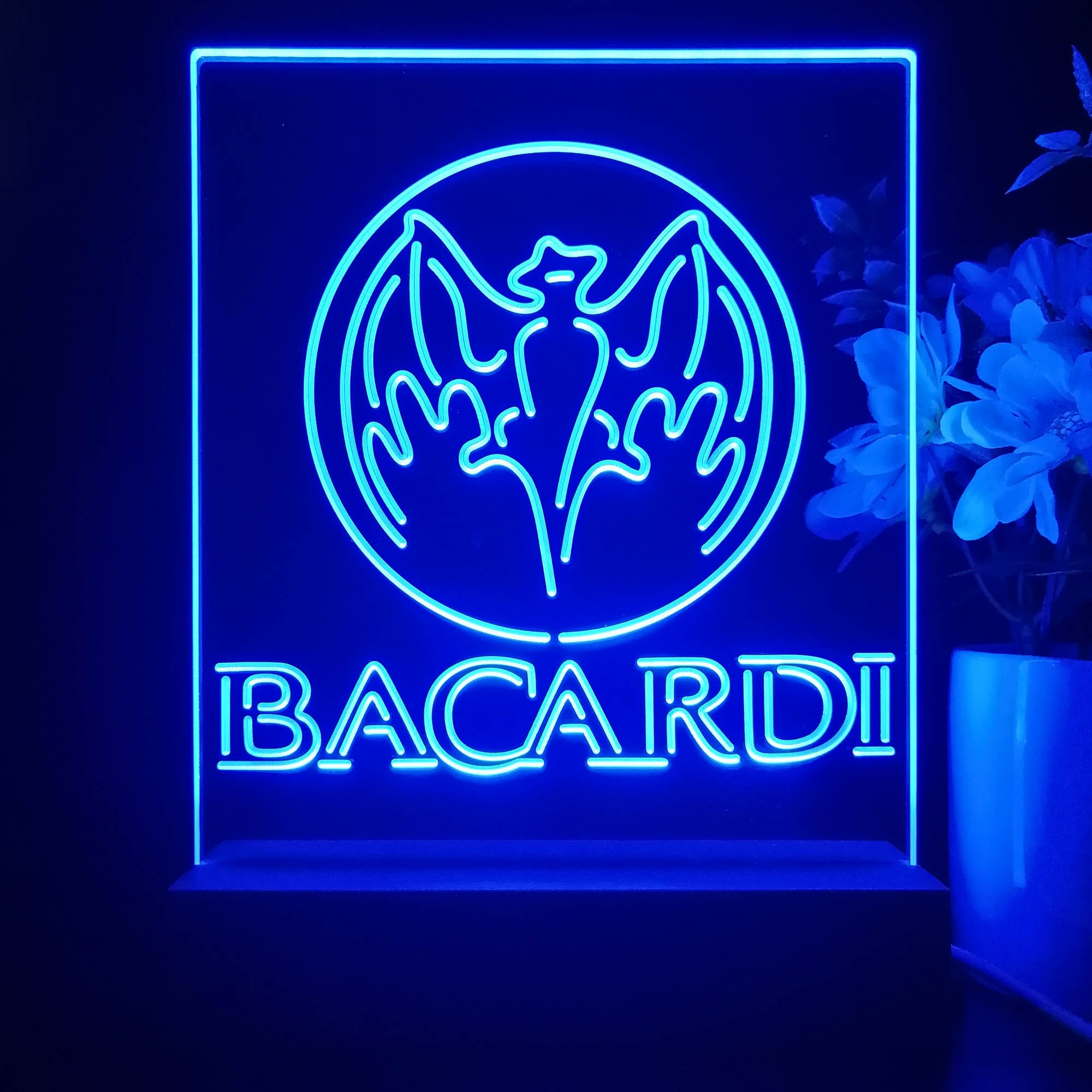 Bacardi Bat Man Cave 3D Illusion Night Light Desk Lamp