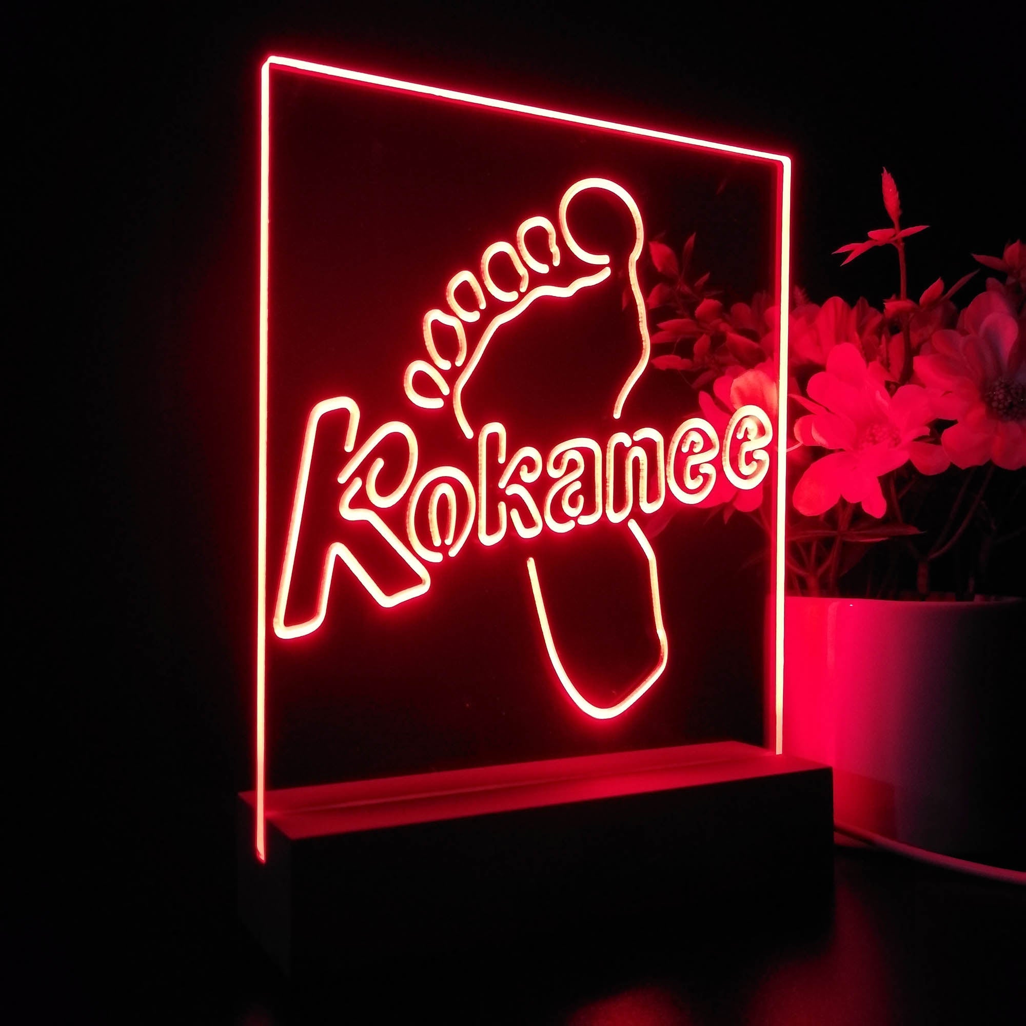 Kokanee Foot Man Cave Bar 3D Illusion Night Light Desk Lamp
