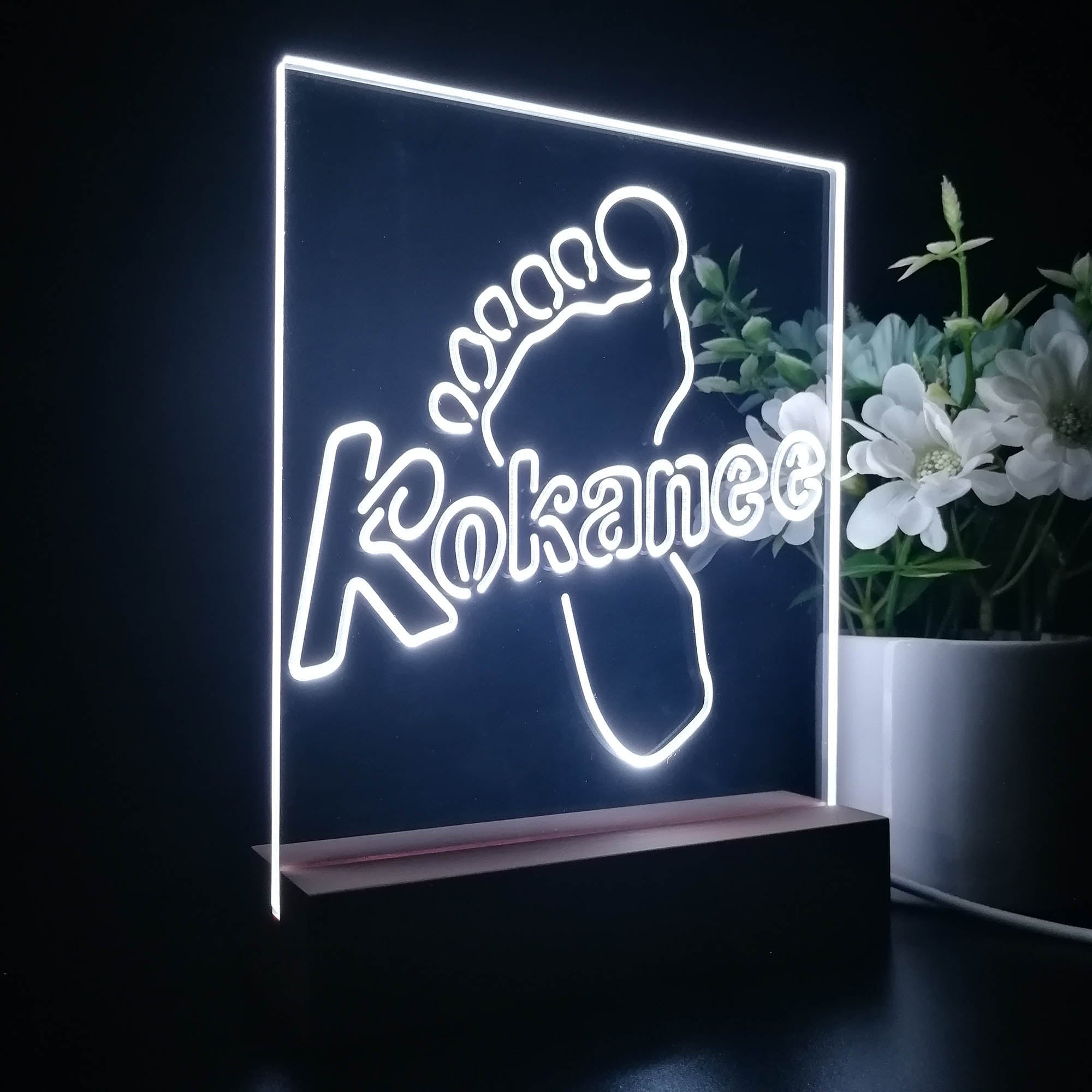 Kokanee Foot Man Cave Bar 3D Illusion Night Light Desk Lamp