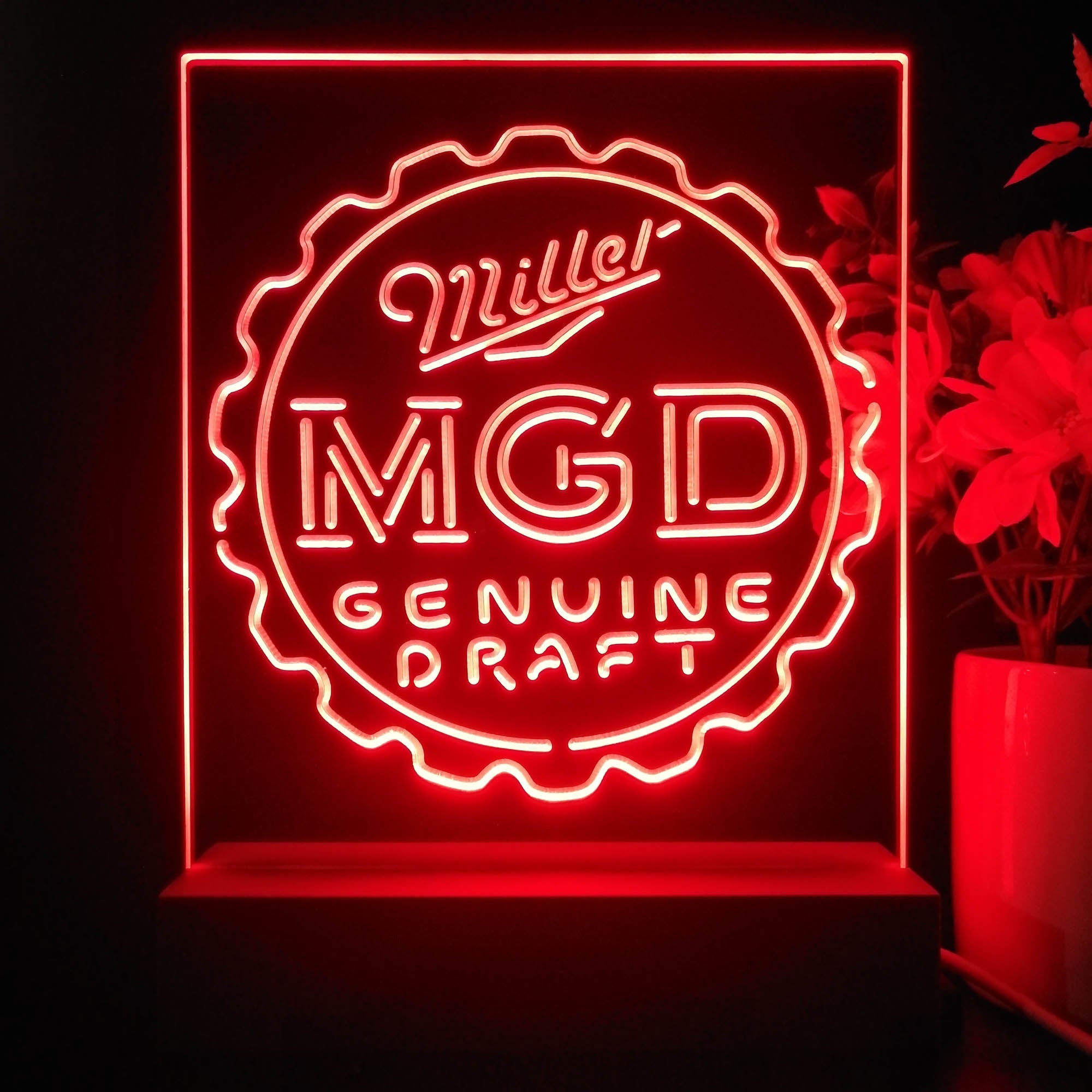 Miller Genuine Draft MGD 3D Illusion Night Light Desk Lamp